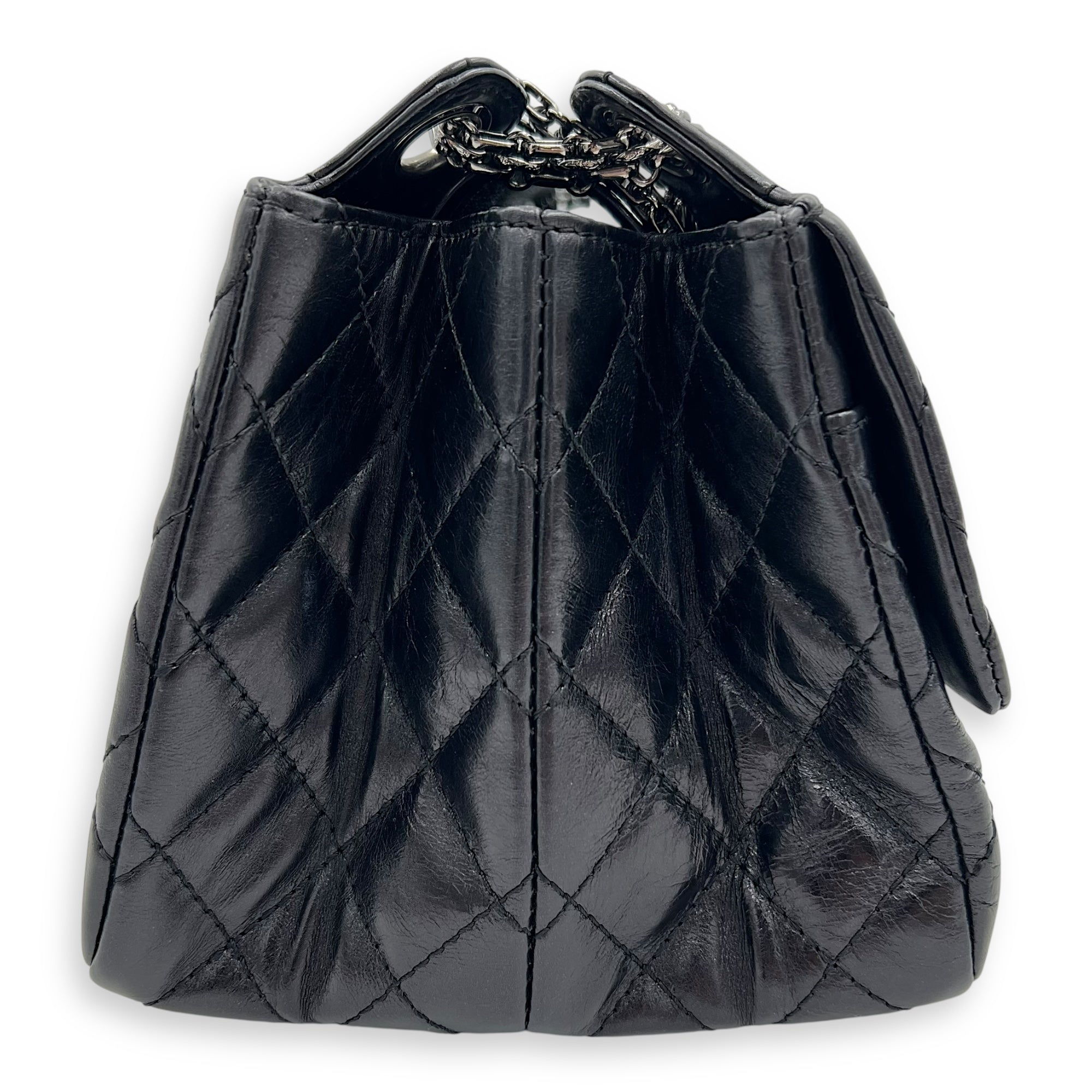 Double Vintage 2.55 Black Shoulder Bag in Calfskin, Ruthenium hardware - Image 6