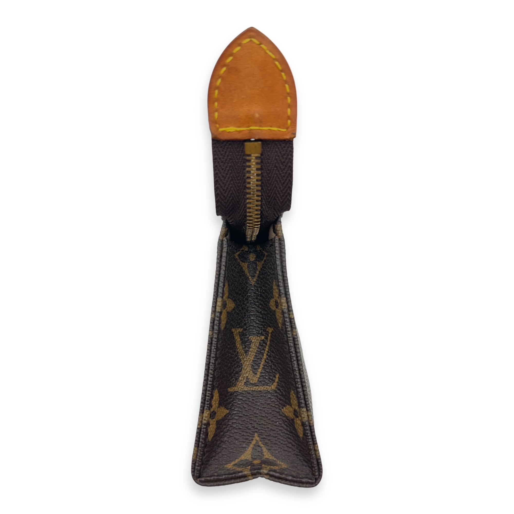 Pochette Pouch 15 Brown in Monogram Coated Canvas, Gold hardware - Image 5