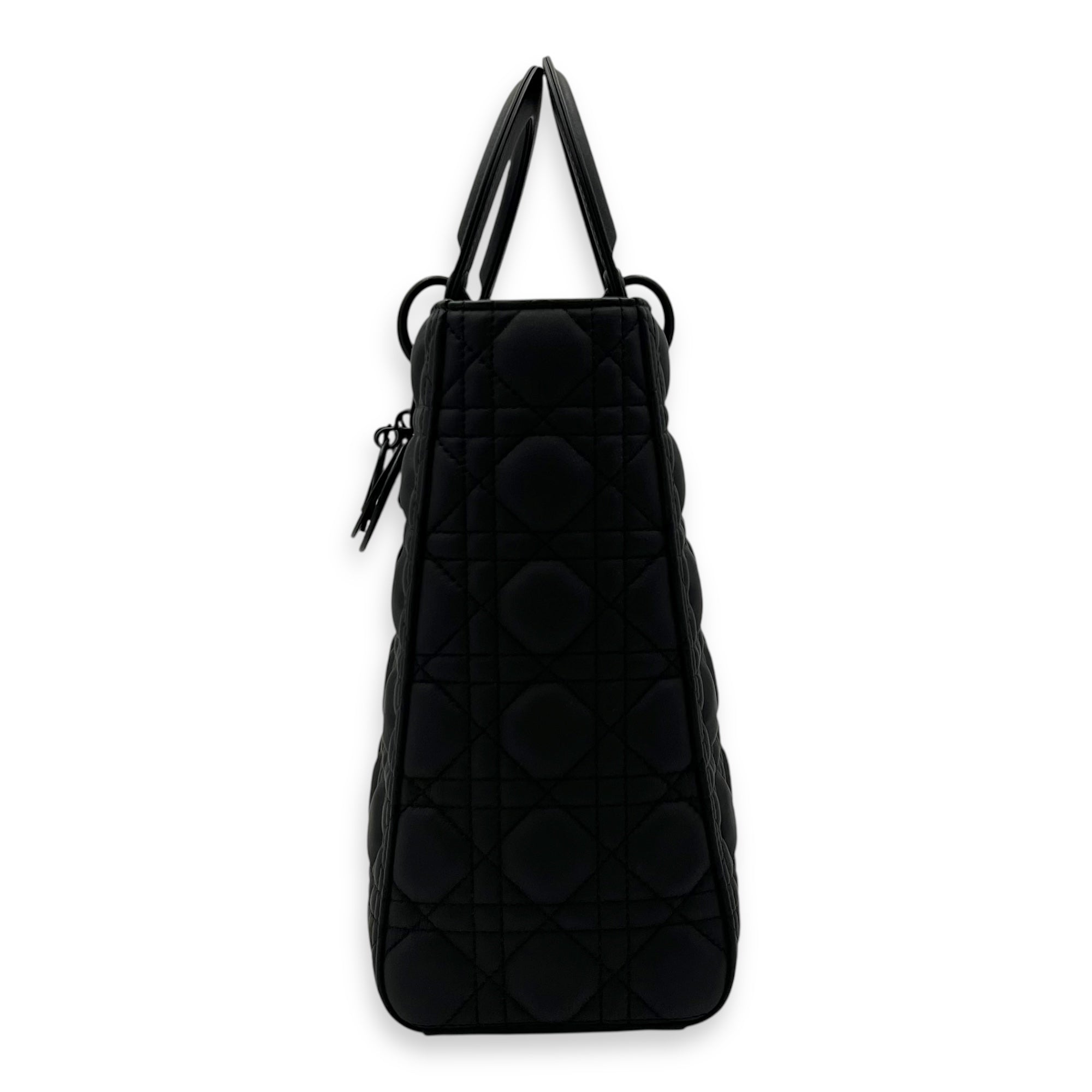 Lady Dior Top Handle Bag Large Ultramatte in Lambskin, Lacquered Metal hardware - Image 5