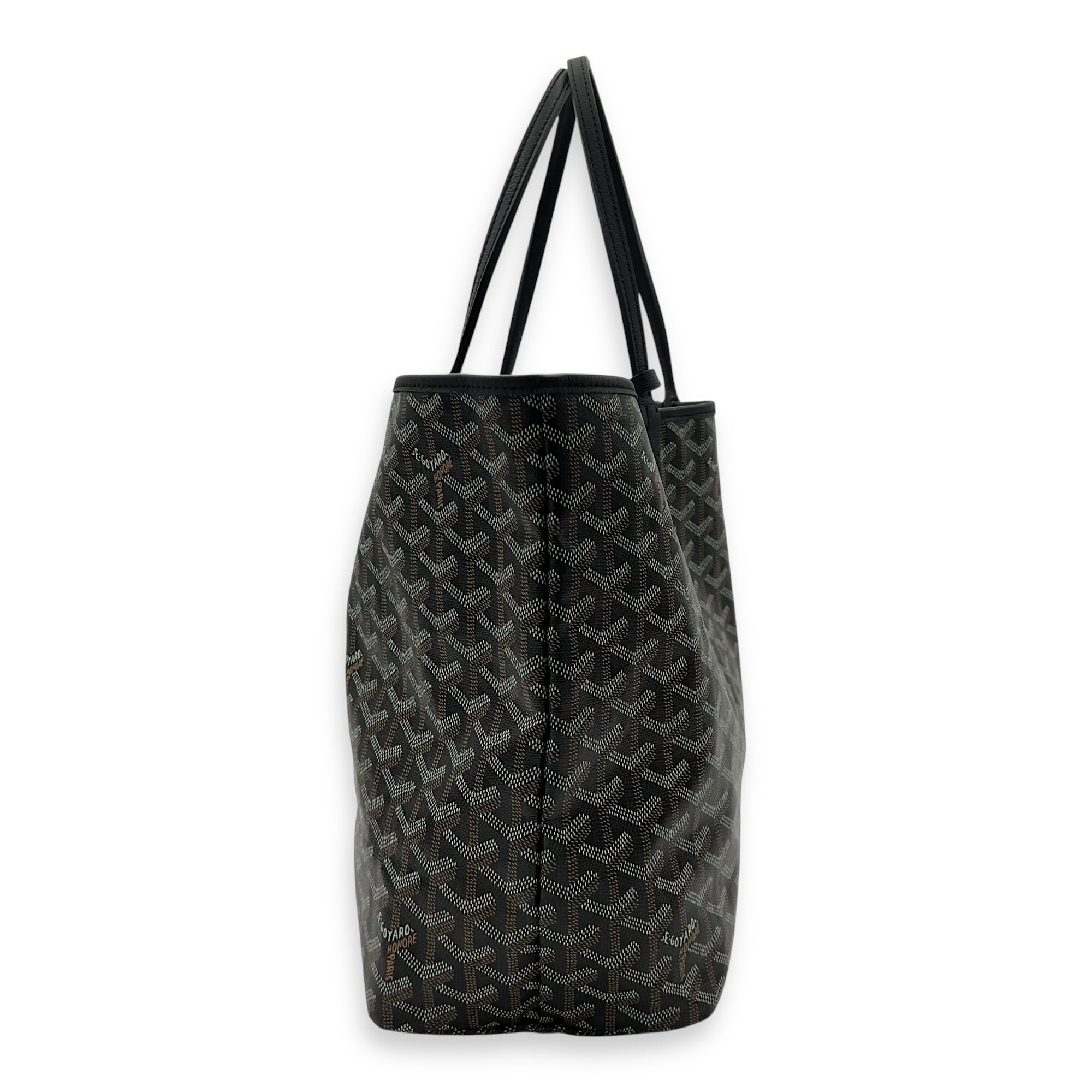 Saint Louis Tote Bag PM Black in Coated Canvas, Silver hardware - Image 5