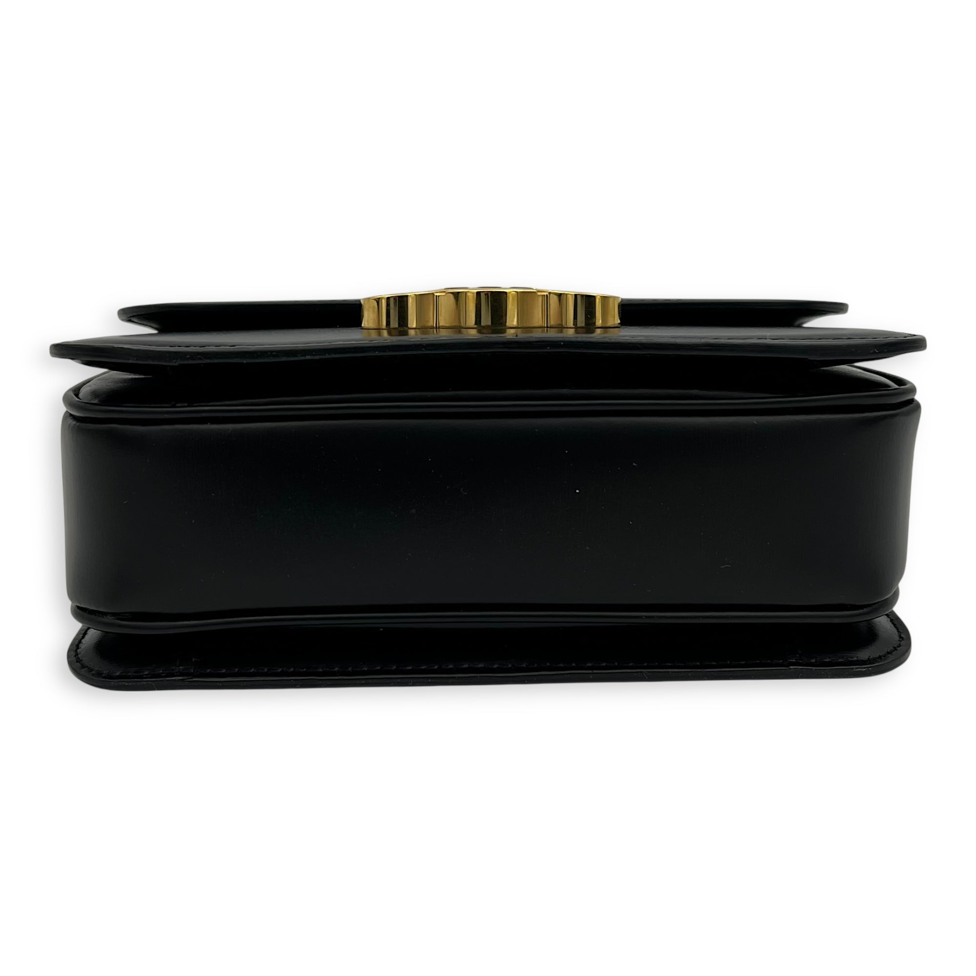 Triomphe Teen Black Crossbody Bag in Box Calfskin, Gold hardware - Image 6