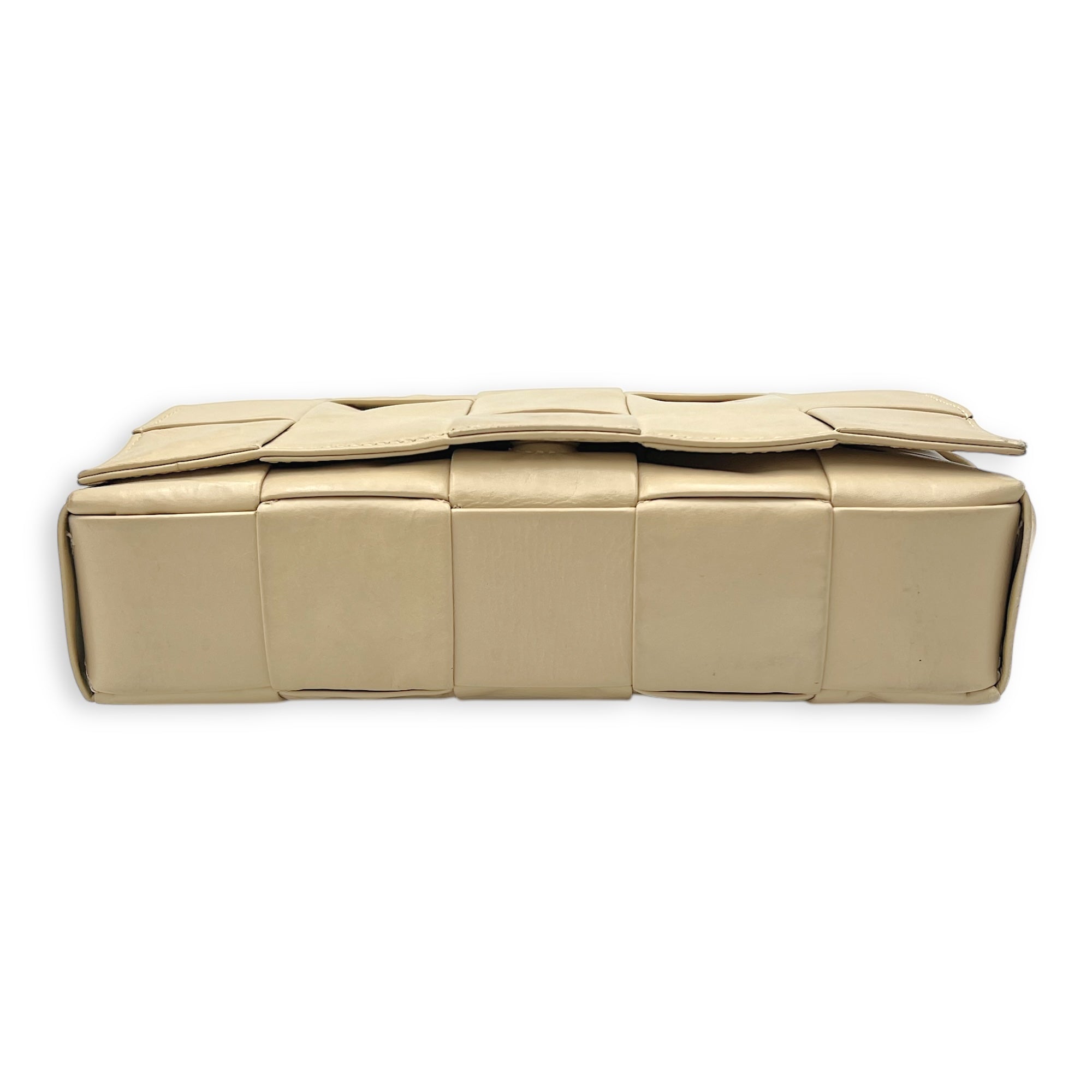 Cassette Crossbody Bag Beige in Calfskin, Silver hardware - Image 6