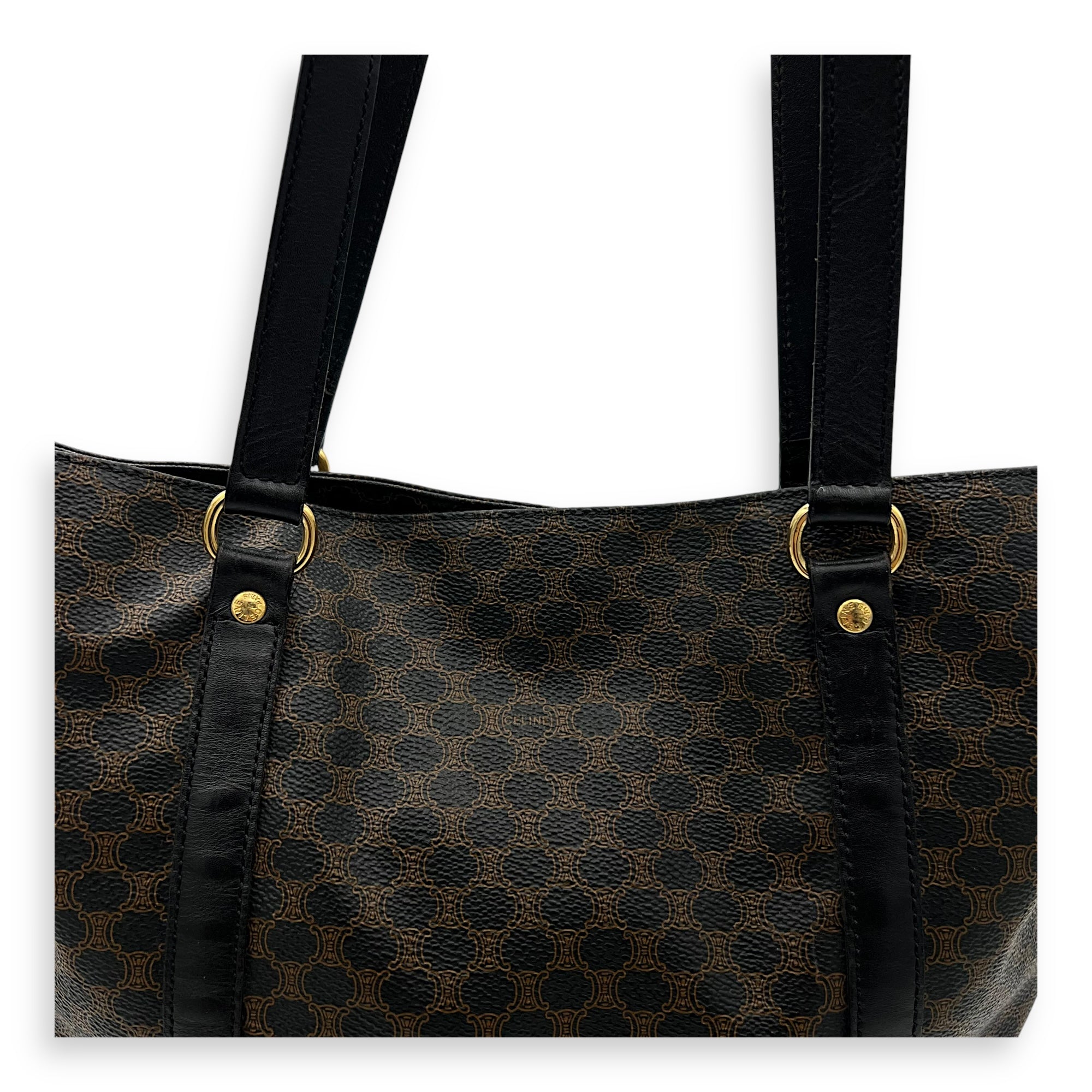 Macadam Tote Bag Black in Coated Canvas, Gold hardware - Image 10