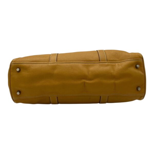 Buckle Yellow Shoulder Bag in Calfskin, Silver hardware - Image 6