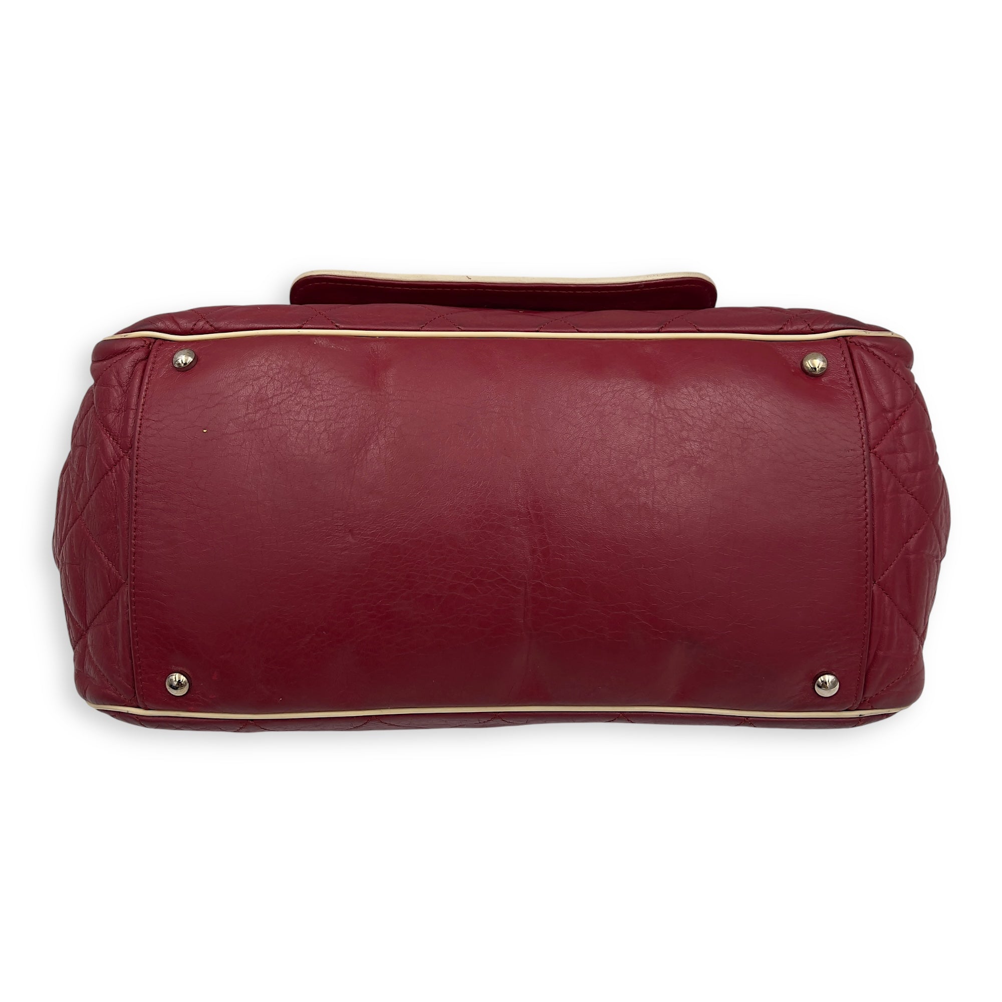 East West Shoulder Bag Red in Calfskin, Silver hardware - Image 5