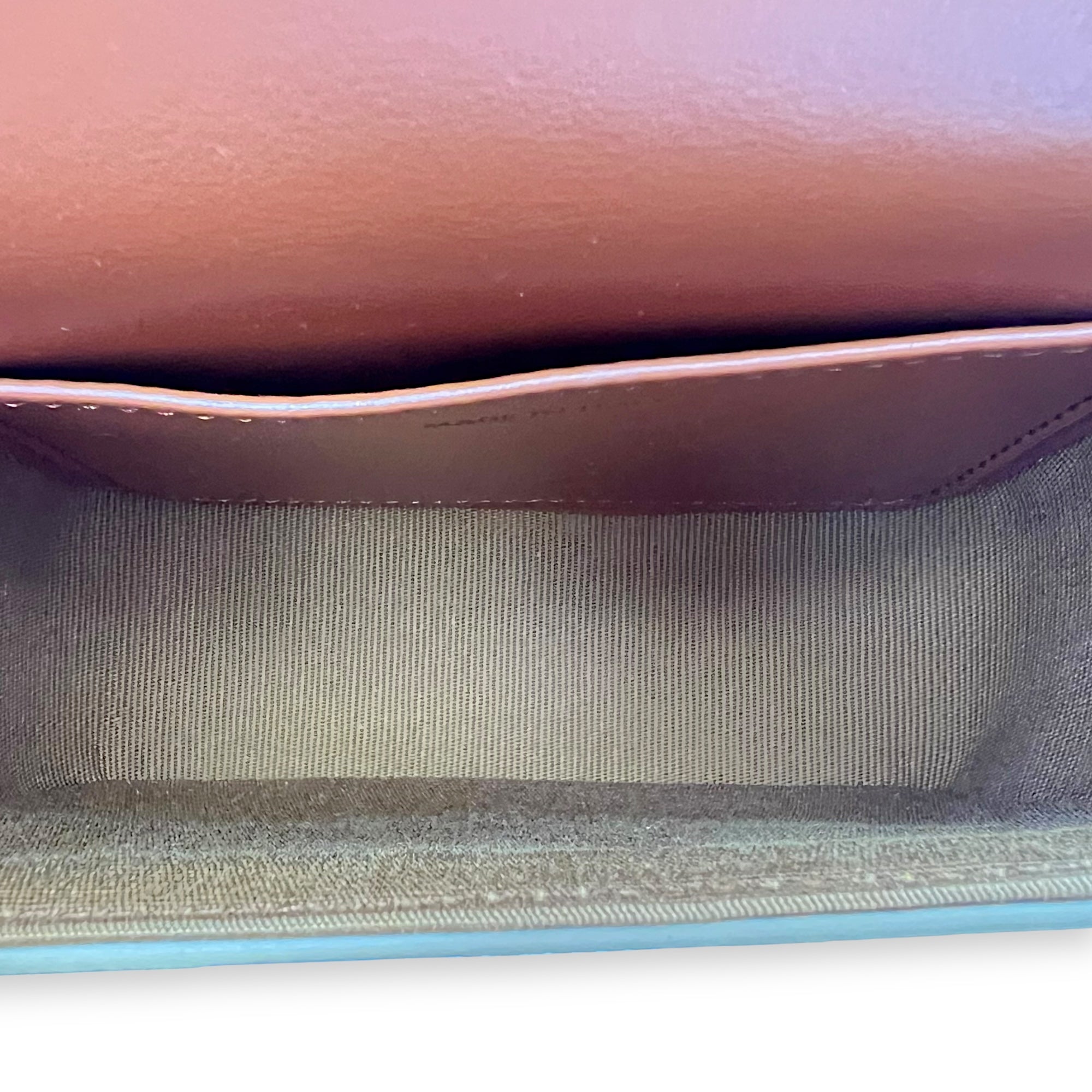 Claude Mini Brown Crossbody Bag in Coated Canvas, Gold hardware - Image 6