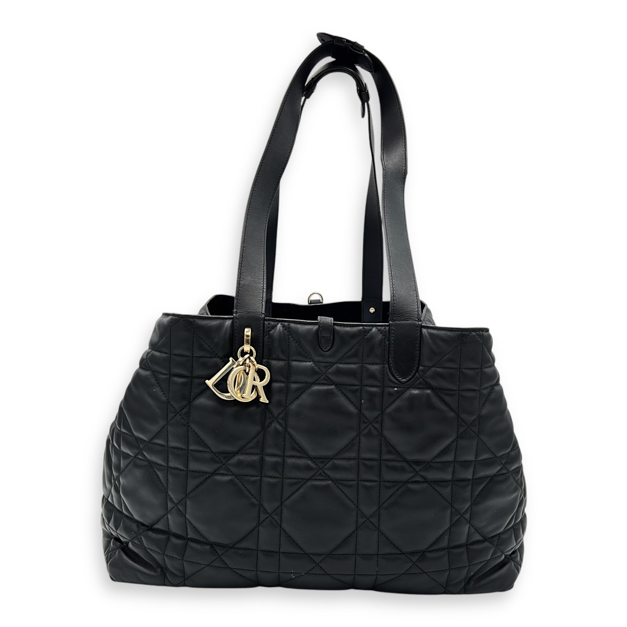 Toujours Top Handle Bag Large Black in Lambskin, Gold hardware - Image 8
