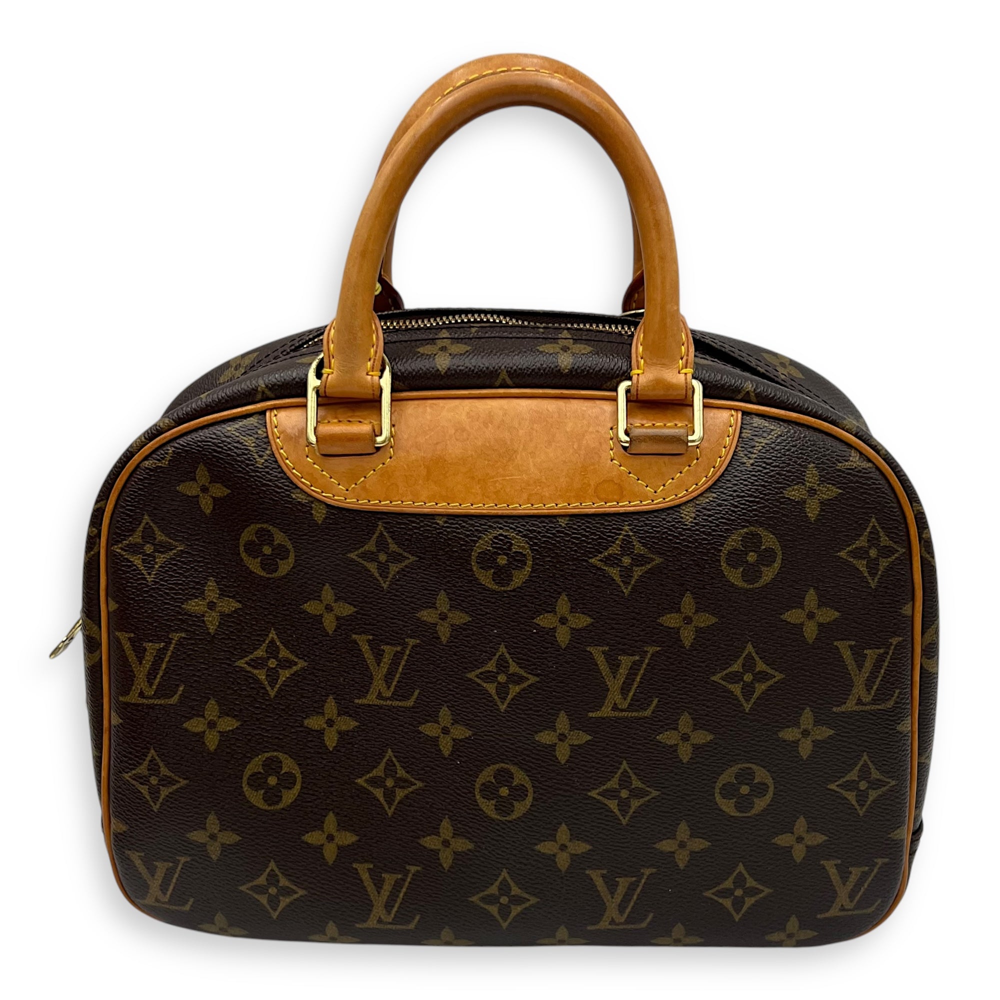 Trouville Top Handle Bag Brown in Monogram Coated Canvas, Gold hardware - Image 3