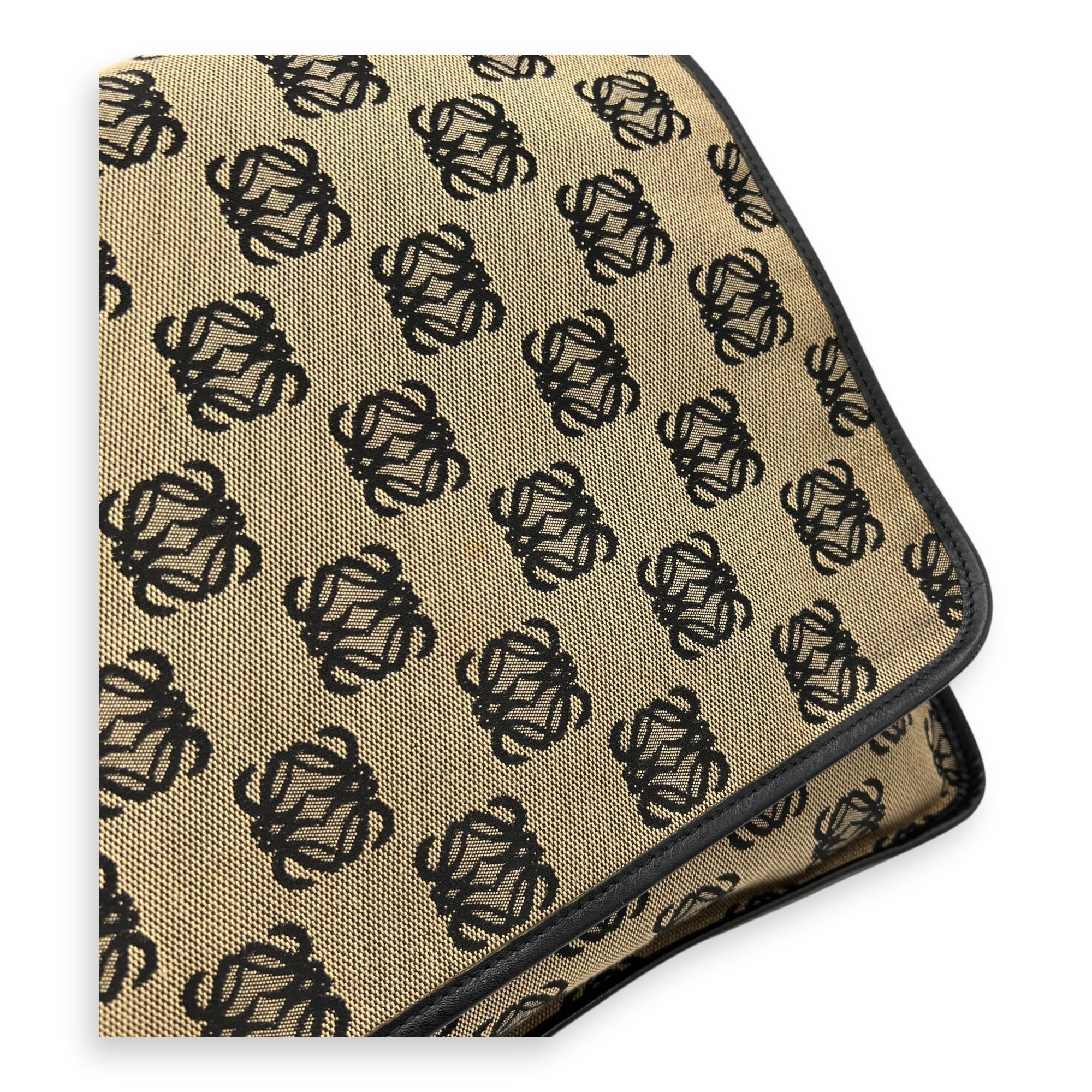 Anagram Crossbody Bag Brown in Jacquard, Silver hardware - Image 7