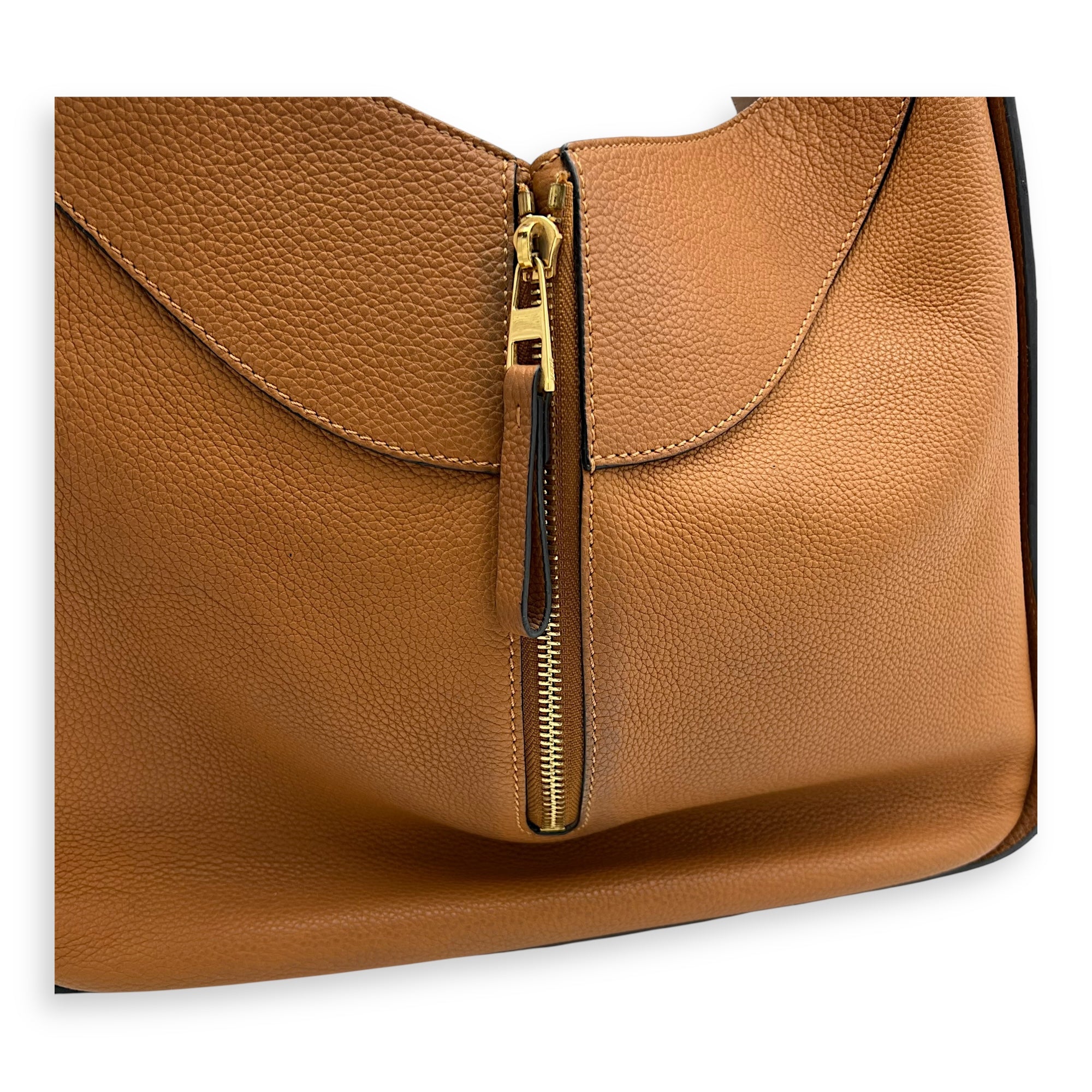 Hammock Medium Brown Shoulder Bag in Calfskin, Gold hardware - Image 13