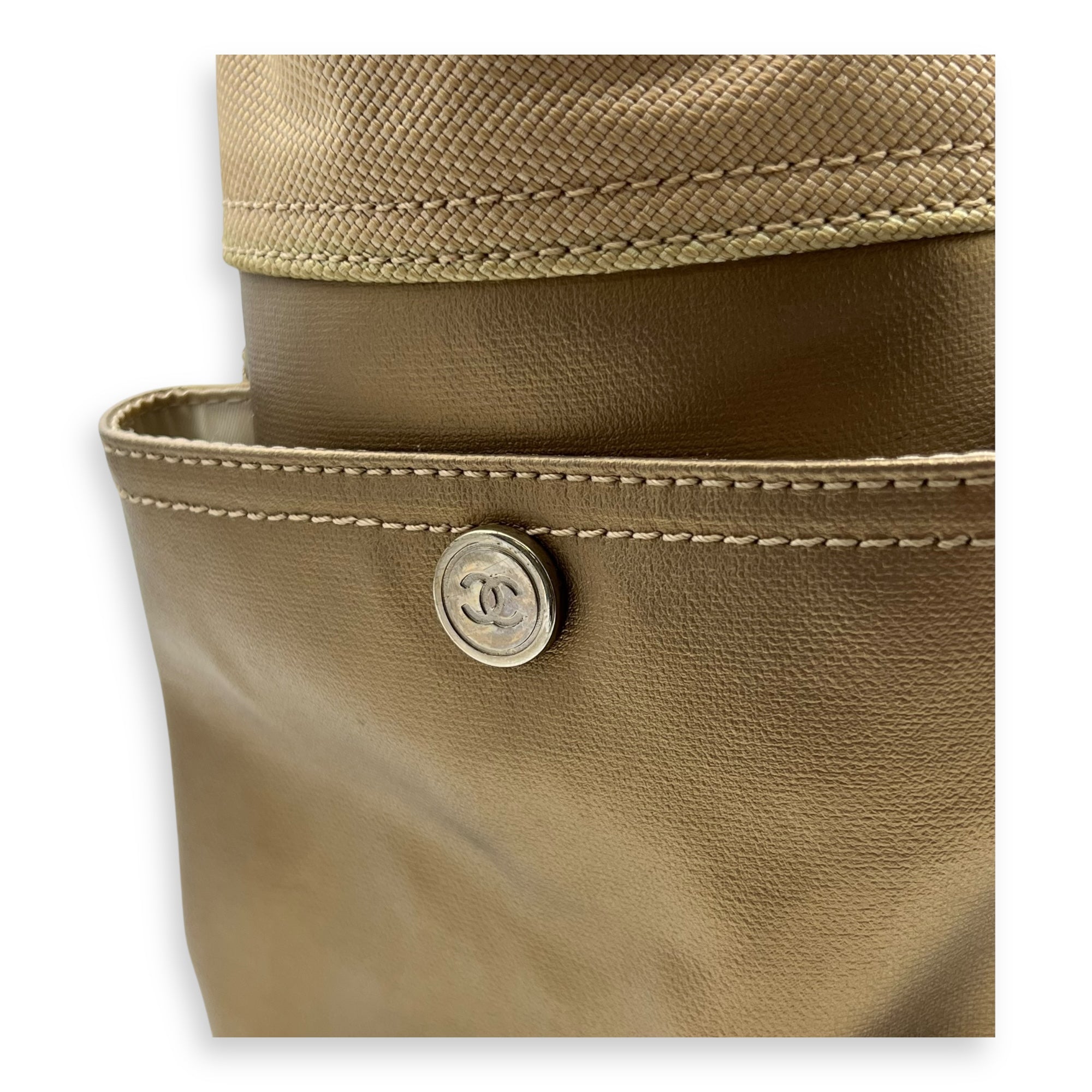 Paris Biarritz Tote Bag Large Brown in Coated Canvas, Silver hardware - Image 7