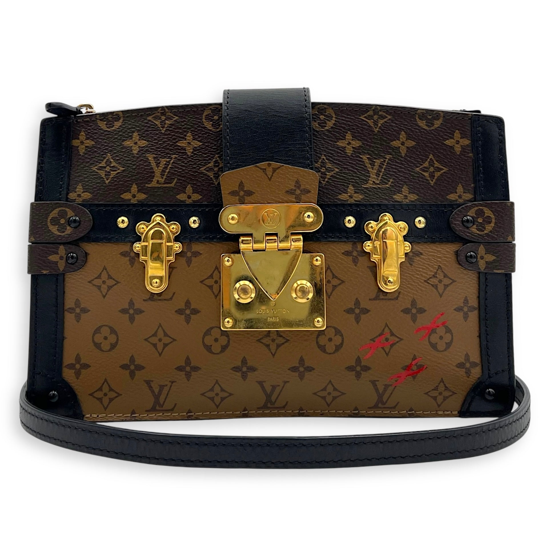 Trunk Trunk Clutch 2 Way Brown in Monogram Coated Canvas, Gold hardware - Image 11