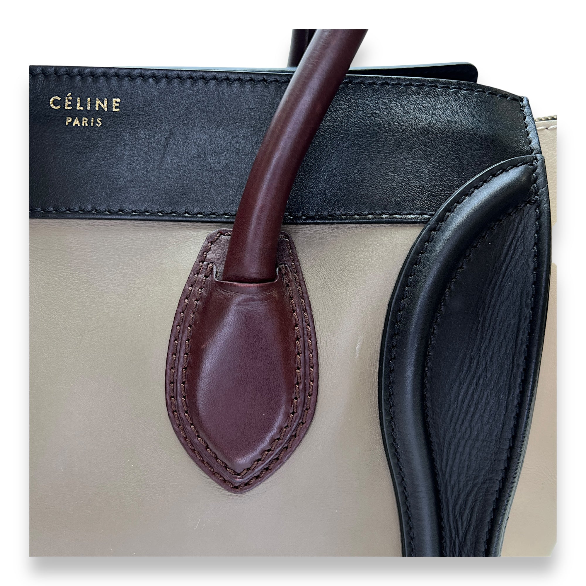 Luggage Mini Multi-colour Top Handle Bag in Calfskin, Gold hardware - Image 8