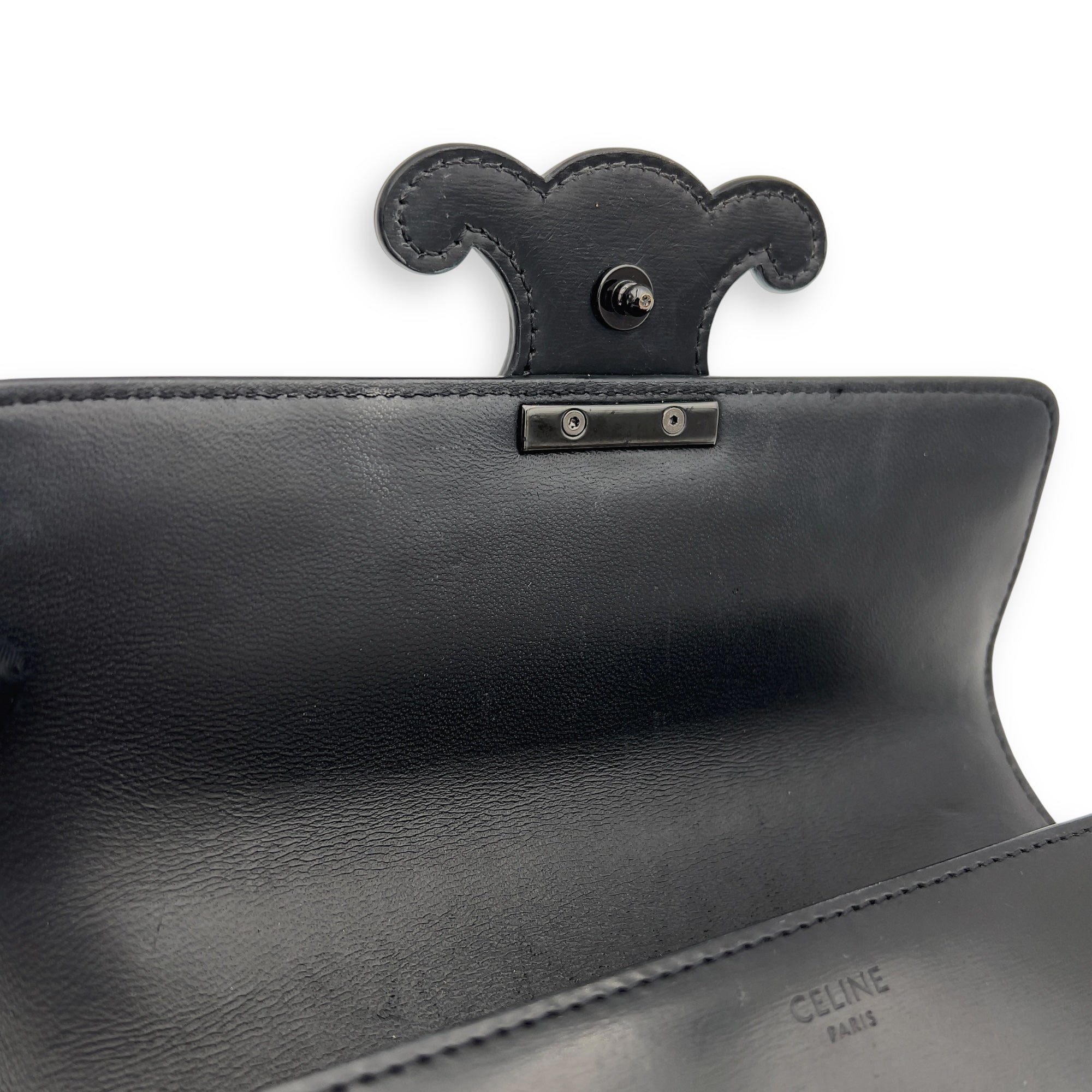 Triomphe Shoulder Bag Black in Calfskin, Lacquered Metal hardware - Image 8
