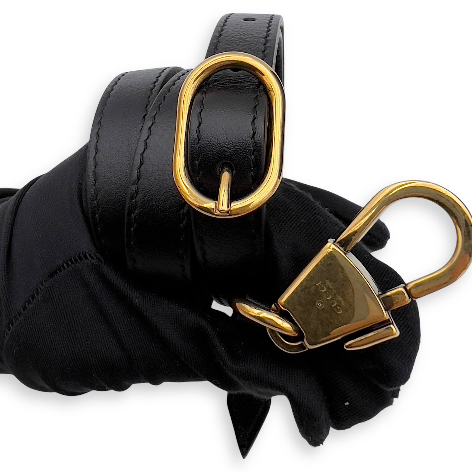 Diana Top Handle Bag Black in Calfskin, Gold hardware - Image 6