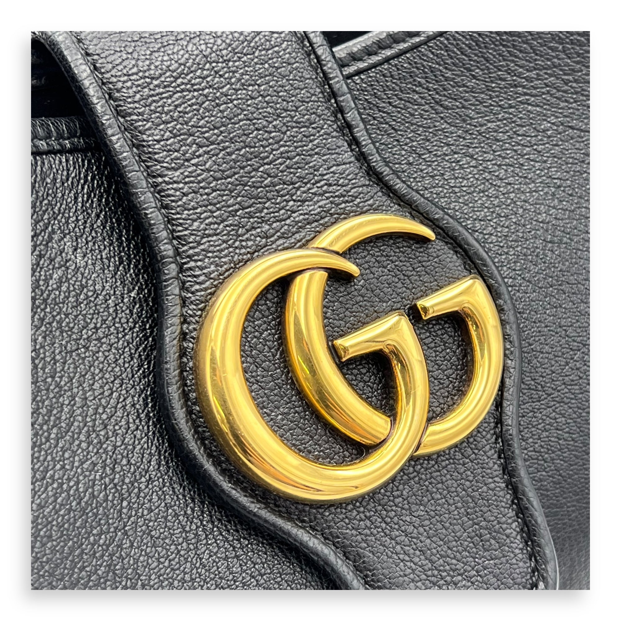 Aphrodite Shoulder Bag Medium Black in Calfskin, Gold hardware - Image 8