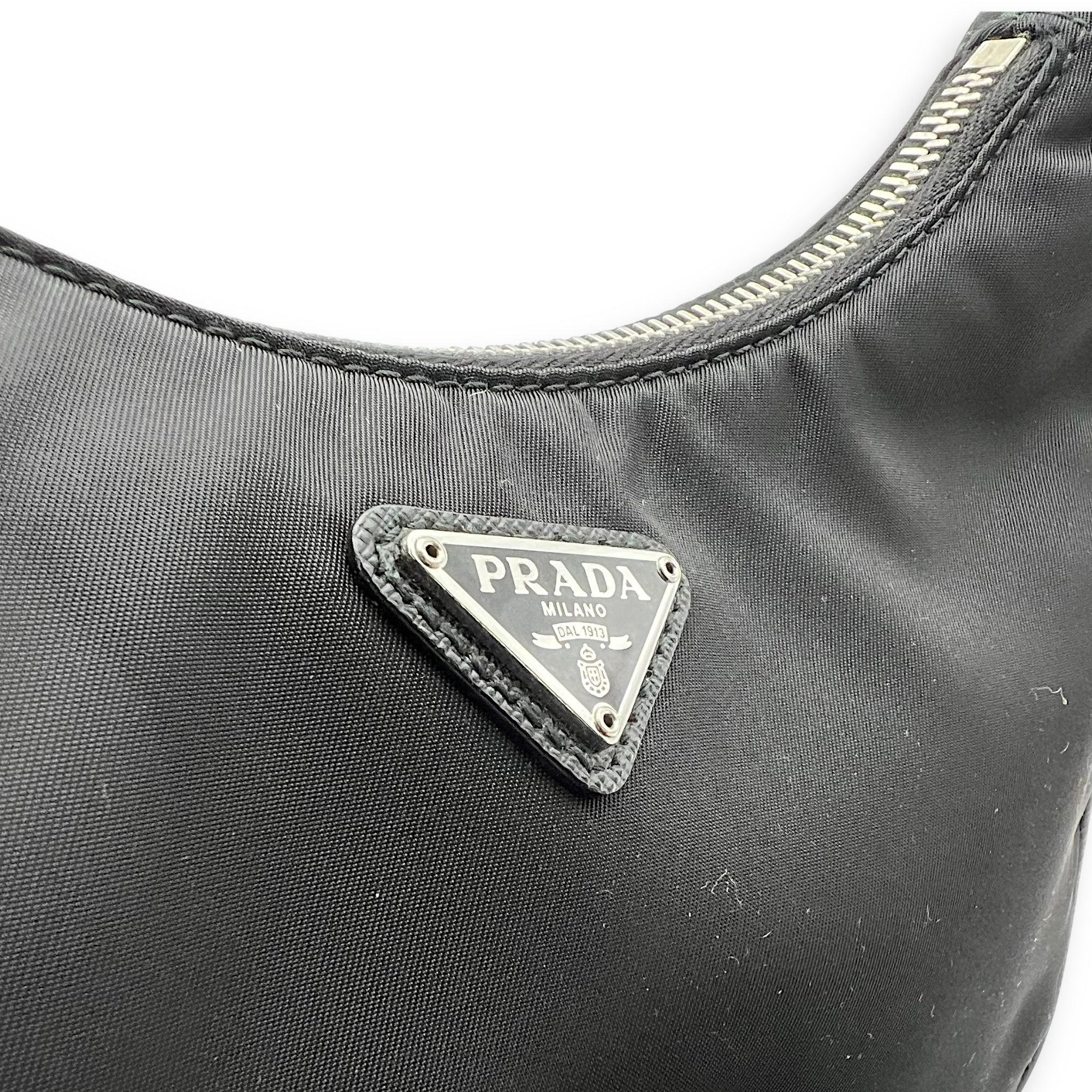 Re-Edition 2005 Crossbody Bag Black in Re-Nylon, Silver hardware - Image 8