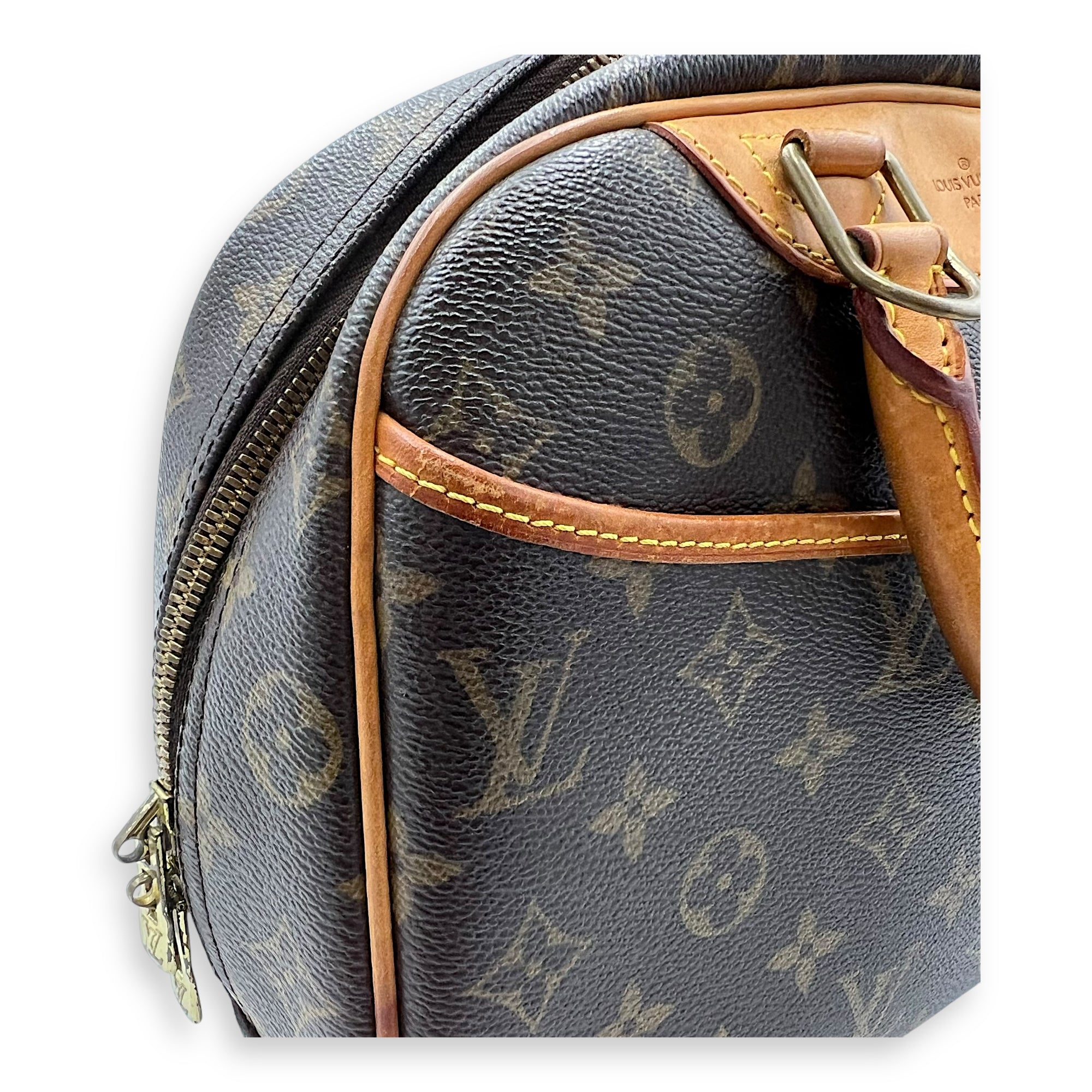 Trouville PM Brown Top Handle Bag in Monogram Coated Canvas, Gold hardware - Image 9