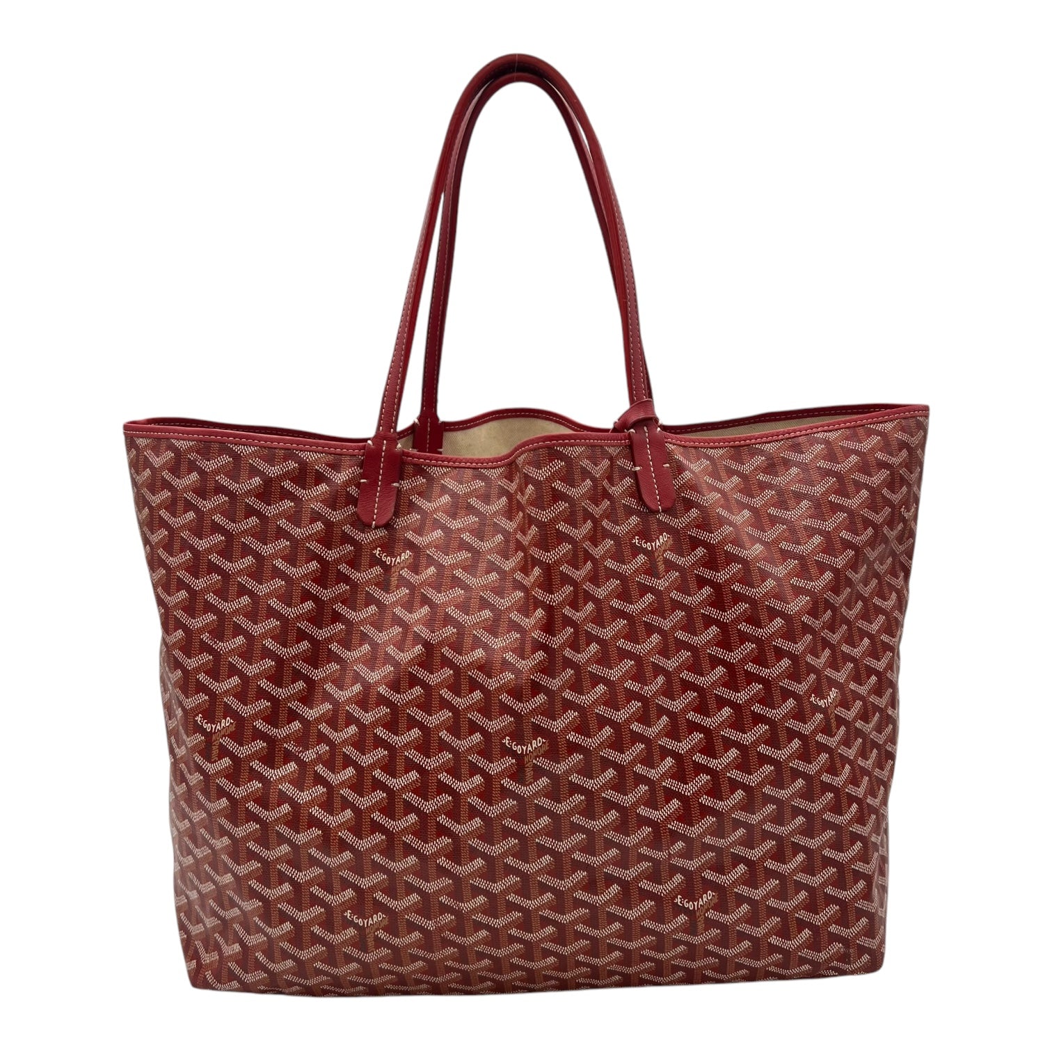 Saint Louis GM Red Tote Bag in Coated Canvas, Silver hardware - Image 3