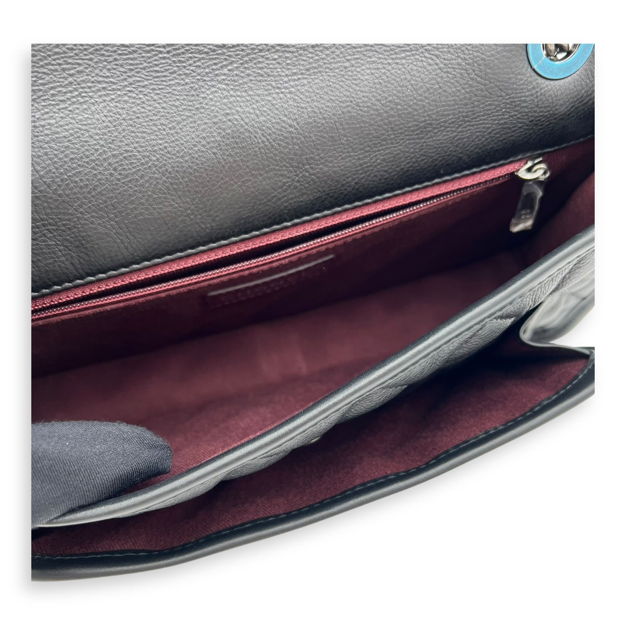 French Riviera Black Shoulder Bag in Calfskin, Gunmetal hardware - Image 9