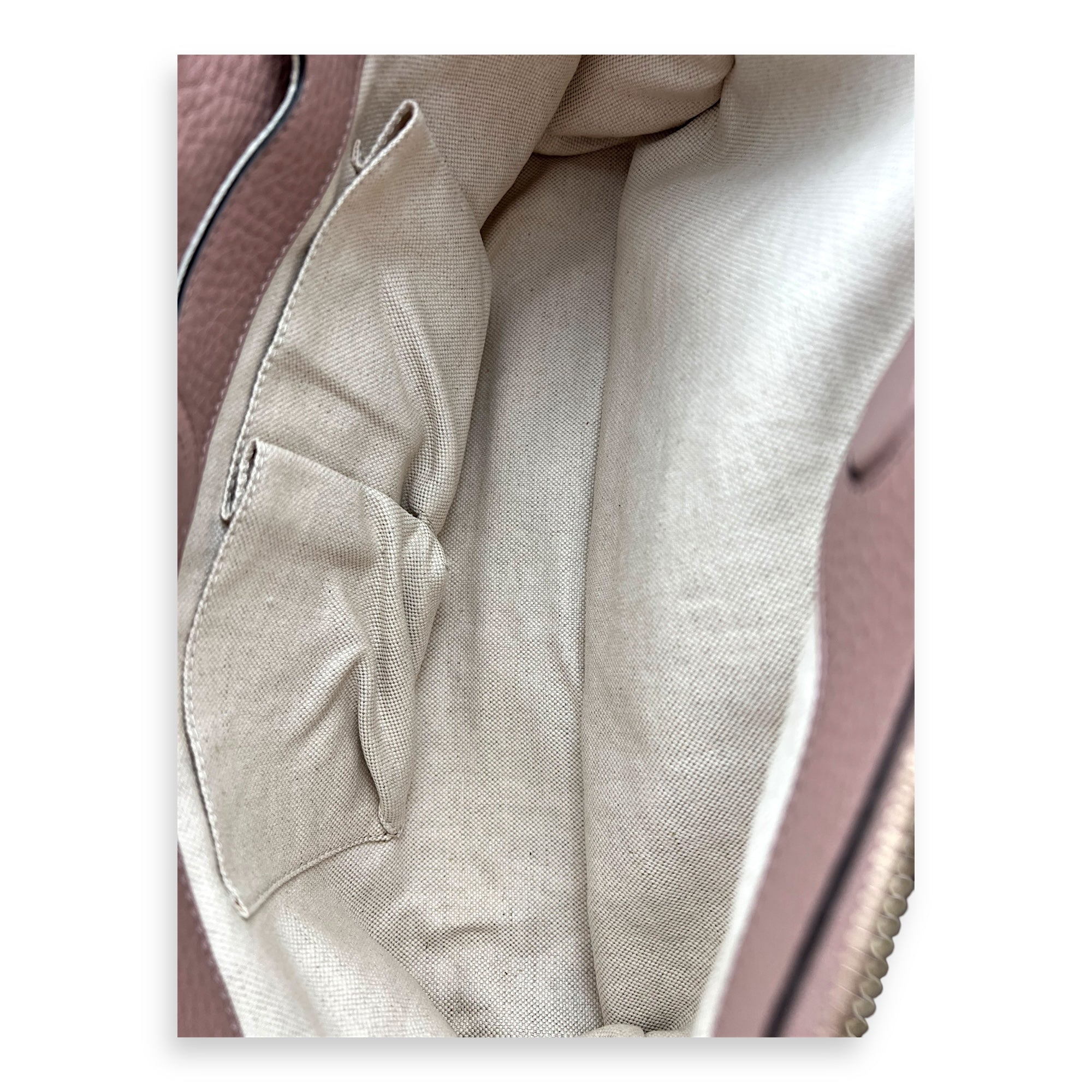 Bamboo Top Handle Bag Beige in Calfskin, Light Gold hardware - Image 9