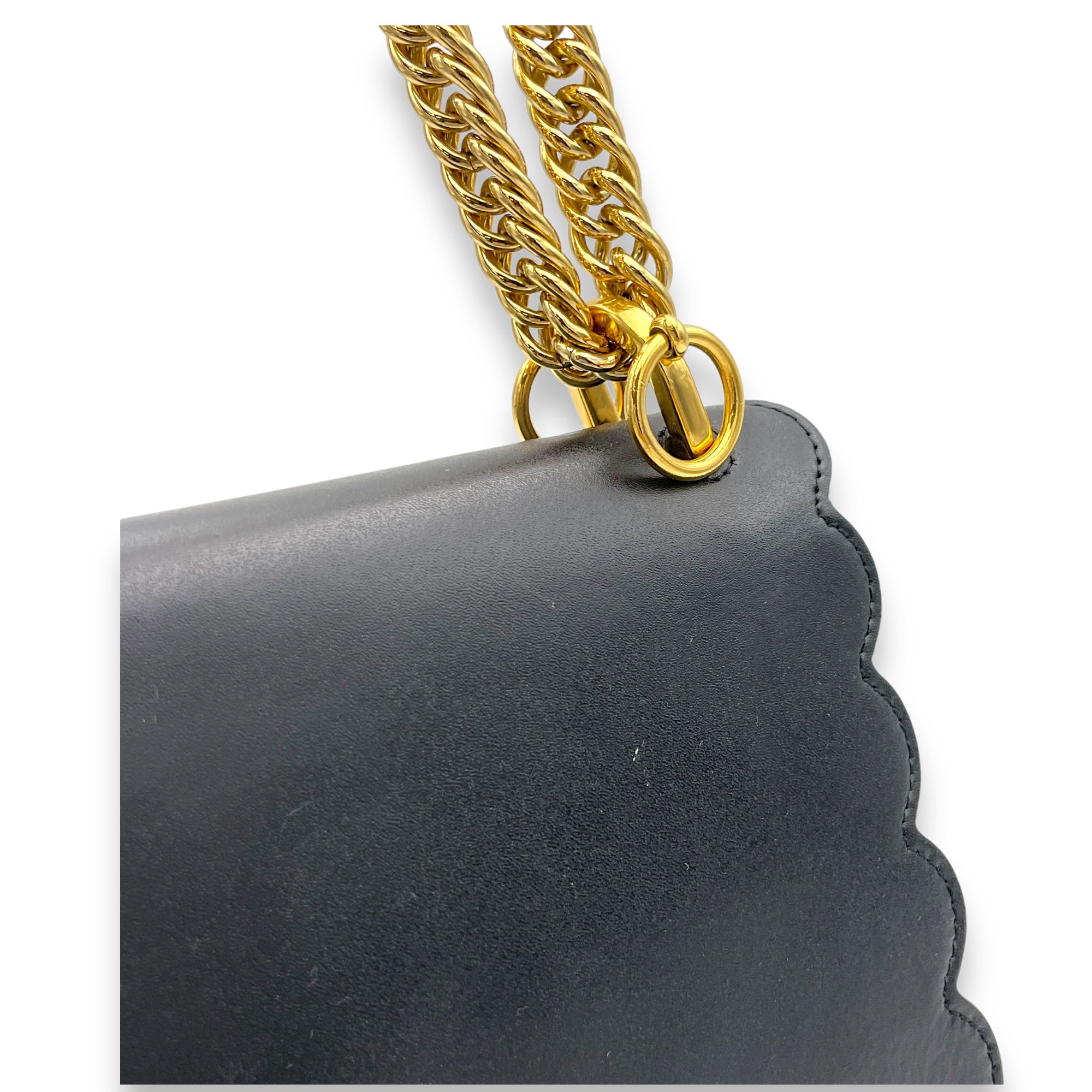 Kan I Shoulder Bag Black in Calfskin, Gold hardware - Image 10
