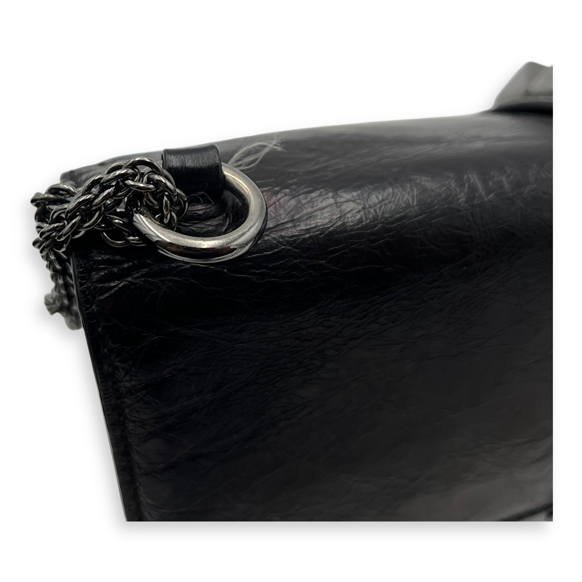 Glamlock Black Shoulder Bag in Calfskin, So Black hardware - Image 10