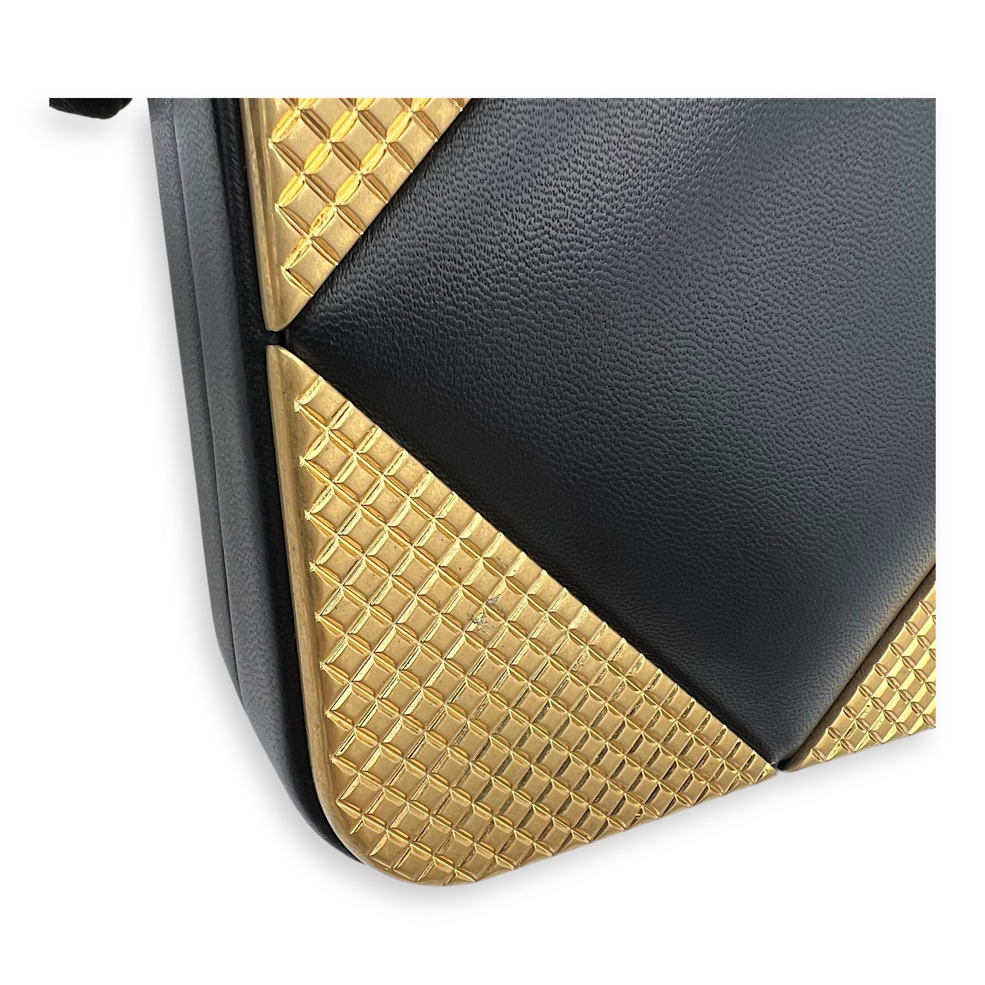 METAL Crossbody Bag Black in Lambskin, Gold hardware - Image 9