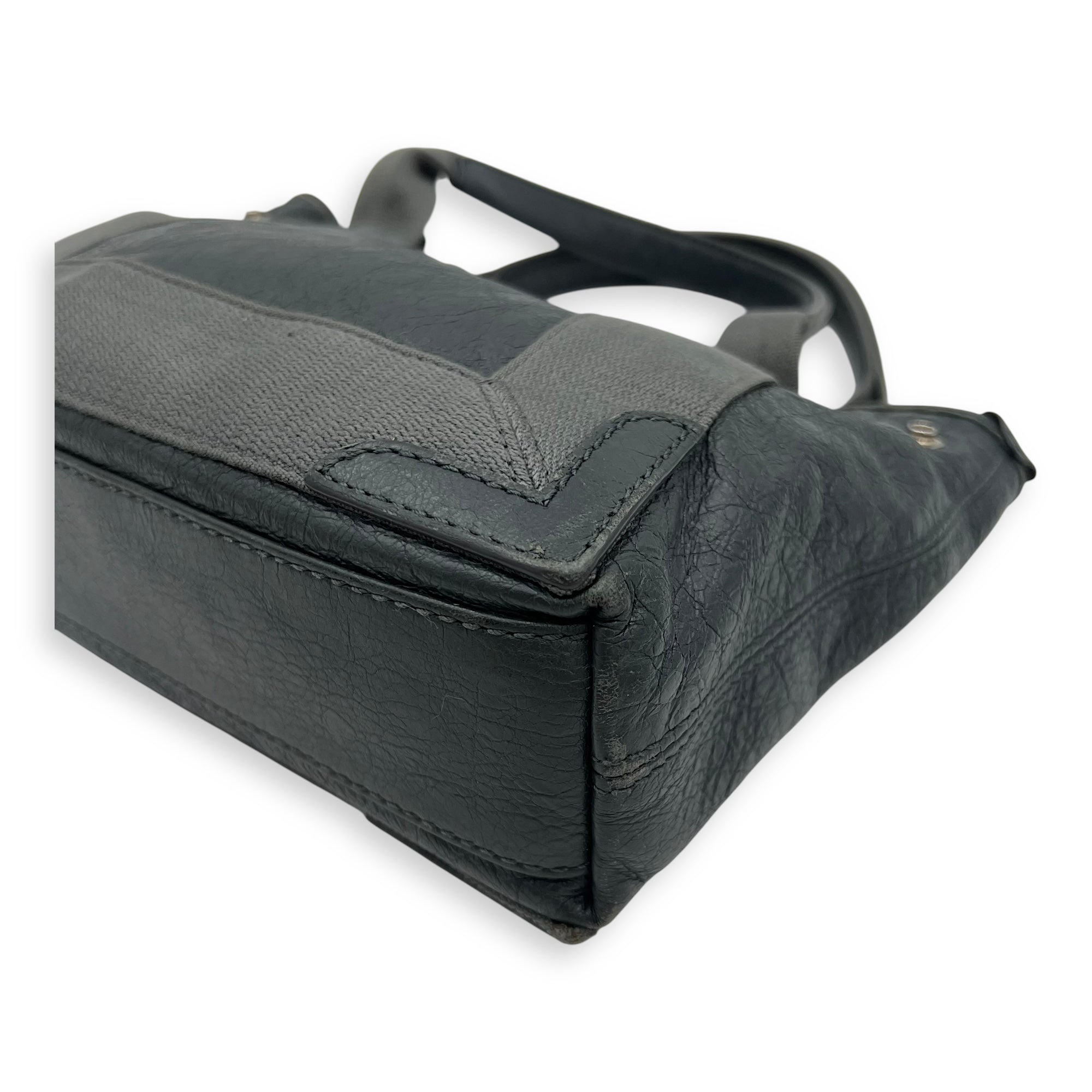 Cabas XS Grey Tote Bag in Calfskin, Silver hardware - Image 9