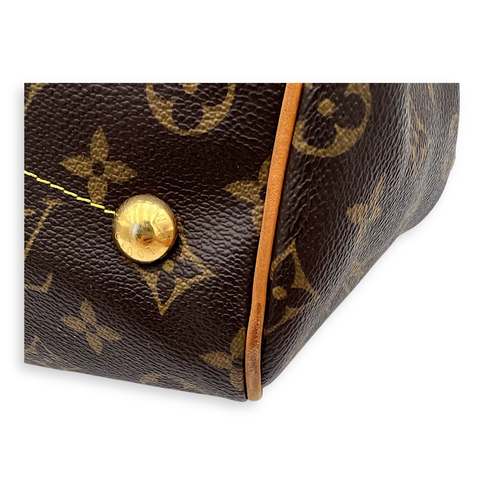 Tivoli Shoulder Bag PM Brown in Monogram Coated Canvas, Gold hardware - Image 9