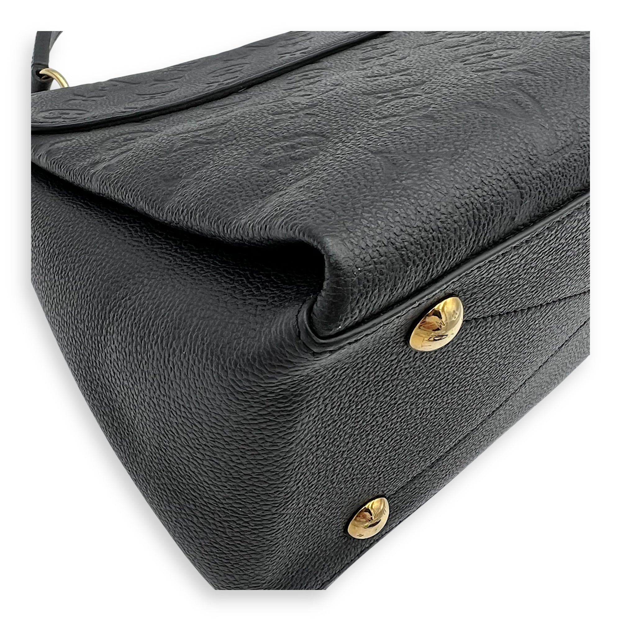 Georges Top Handle Bag Black in Empreinte Leather, Gold hardware - Image 7