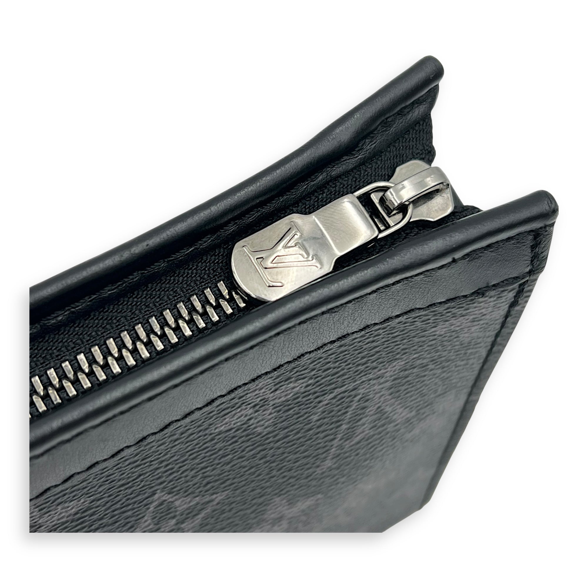 Gaston Wearable Wallet Black Crossbody Bag in Coated Canvas, Silver hardware - Image 10