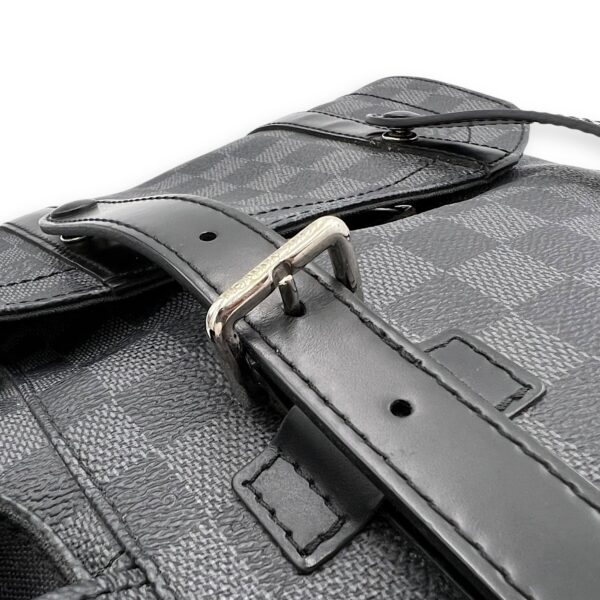 Christopher Backpack Graphite in Coated Canvas, Silver hardware - Image 11