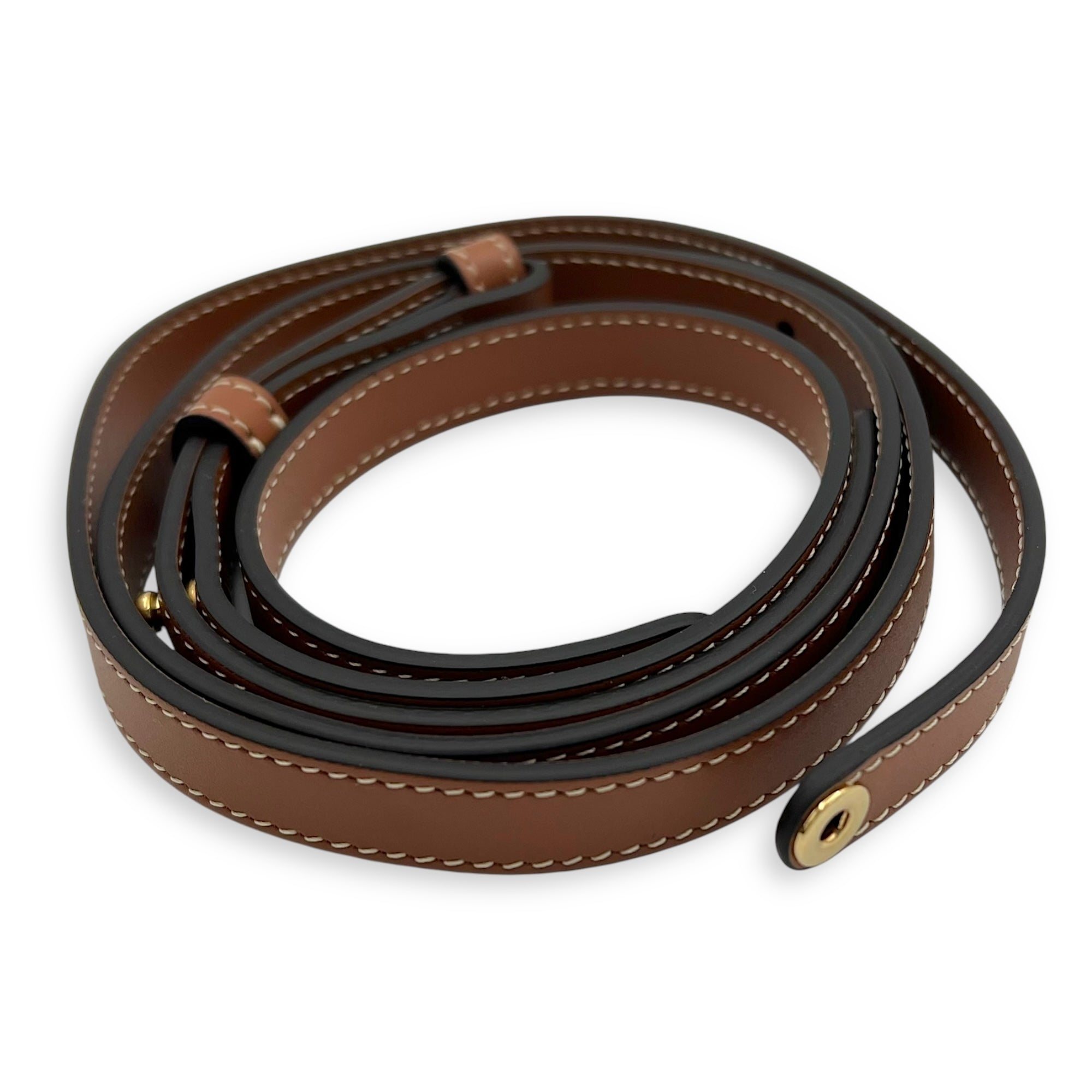 Claude Mini Brown Crossbody Bag in Coated Canvas, Gold hardware - Image 11