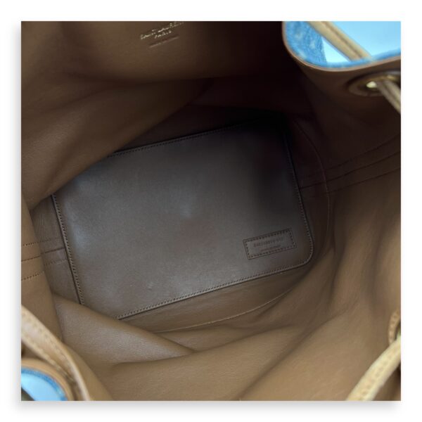 All Over Bucket Bag Blue in Denim, Gold hardware - Image 7