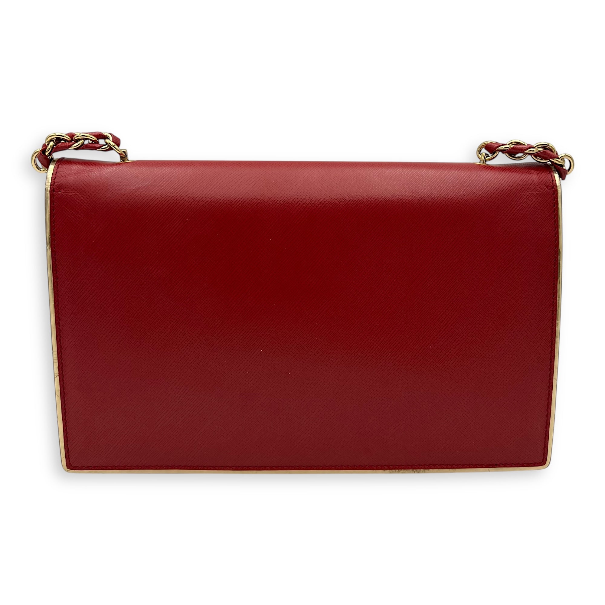 Vara Bow Red Shoulder Bag in Calfskin, Gold hardware - Image 3