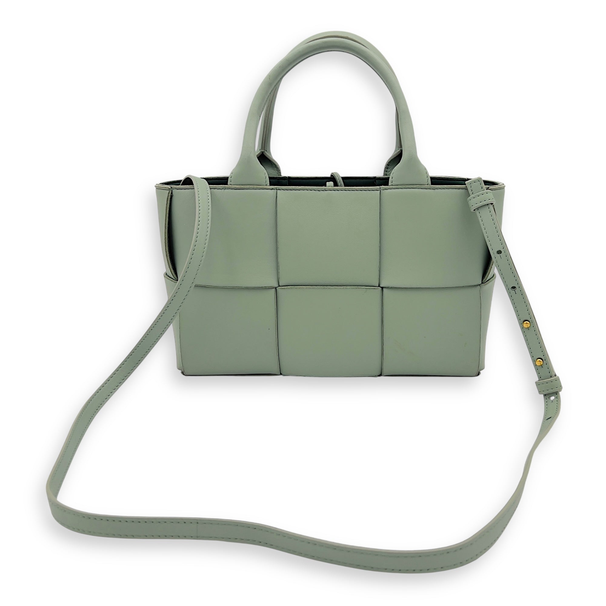 Arco Top Handle Bag Green in Lambskin - Image 11