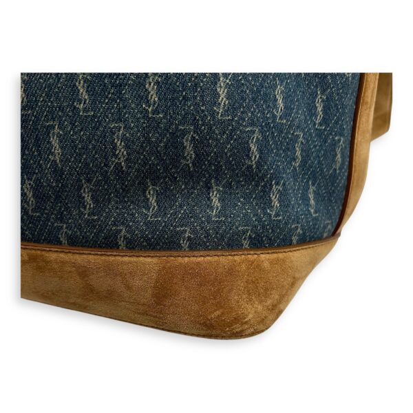All Over Bucket Bag Blue in Denim, Gold hardware - Image 9