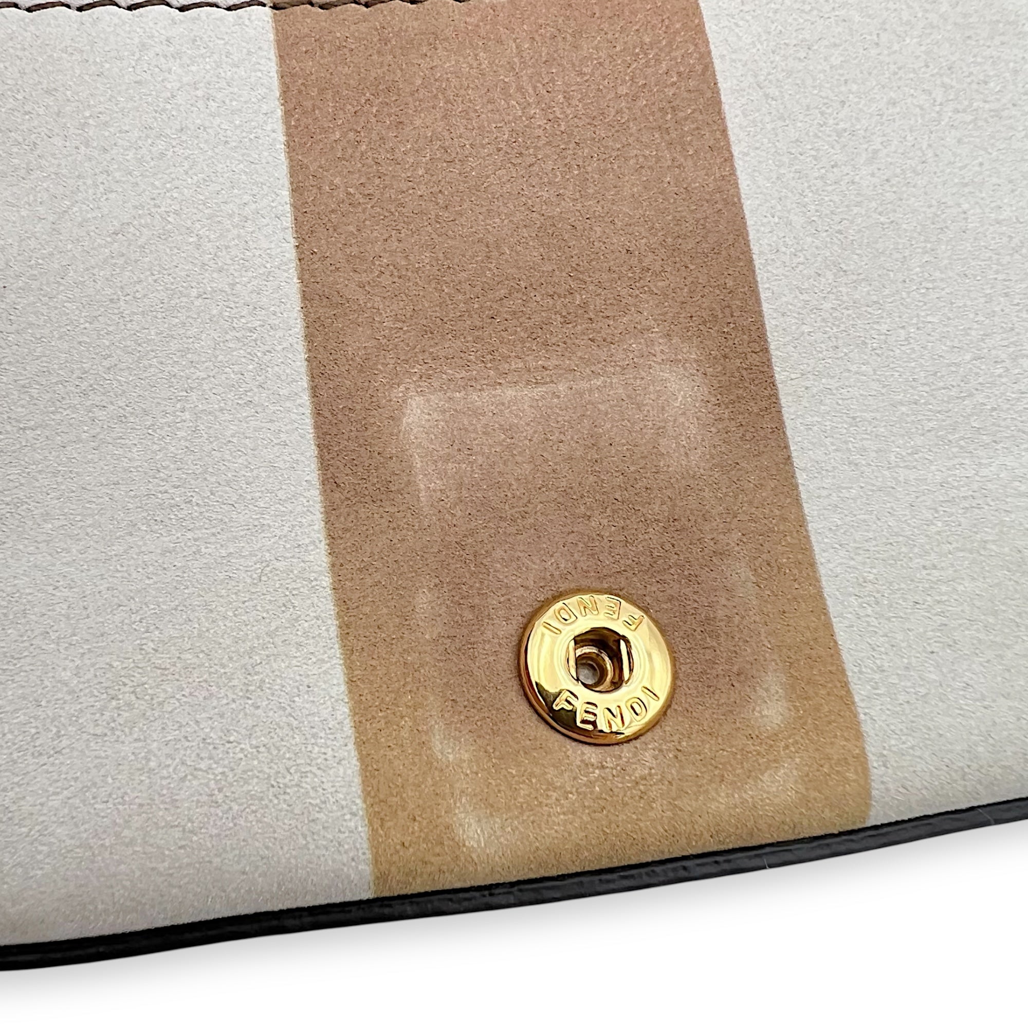 Baguette Nano Brown Crossbody Bag in Suede Leather, Gold hardware - Image 13