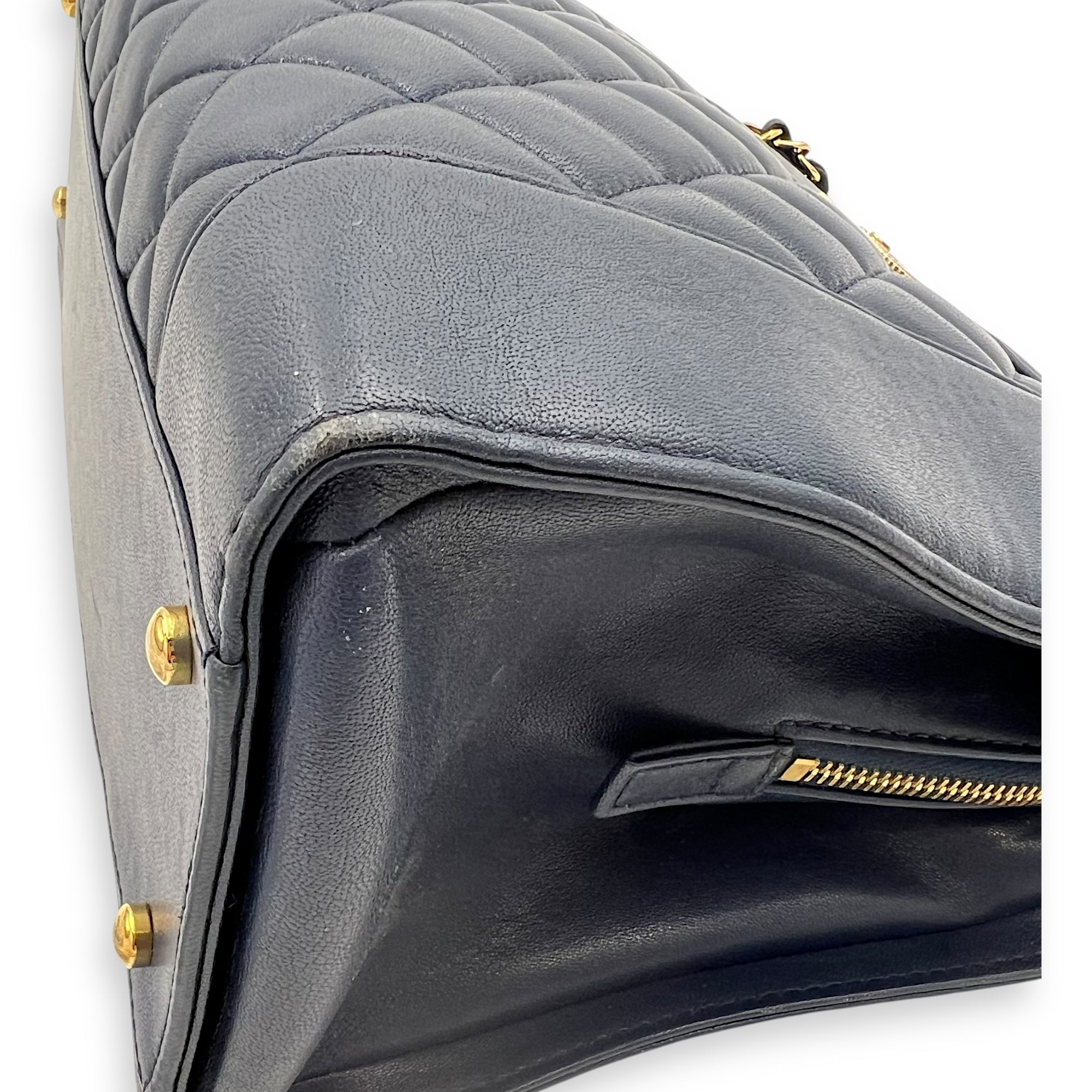 CC Shoulder Bag Blue in Calfskin, Gold hardware - Image 14