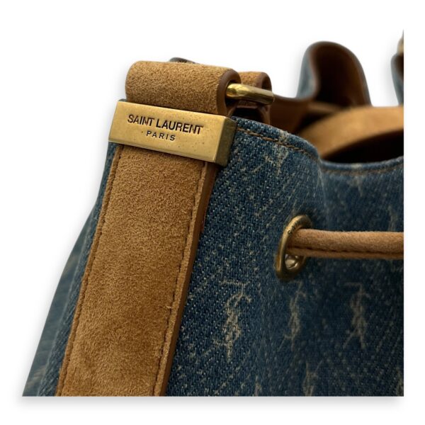 All Over Bucket Bag Blue in Denim, Gold hardware - Image 8