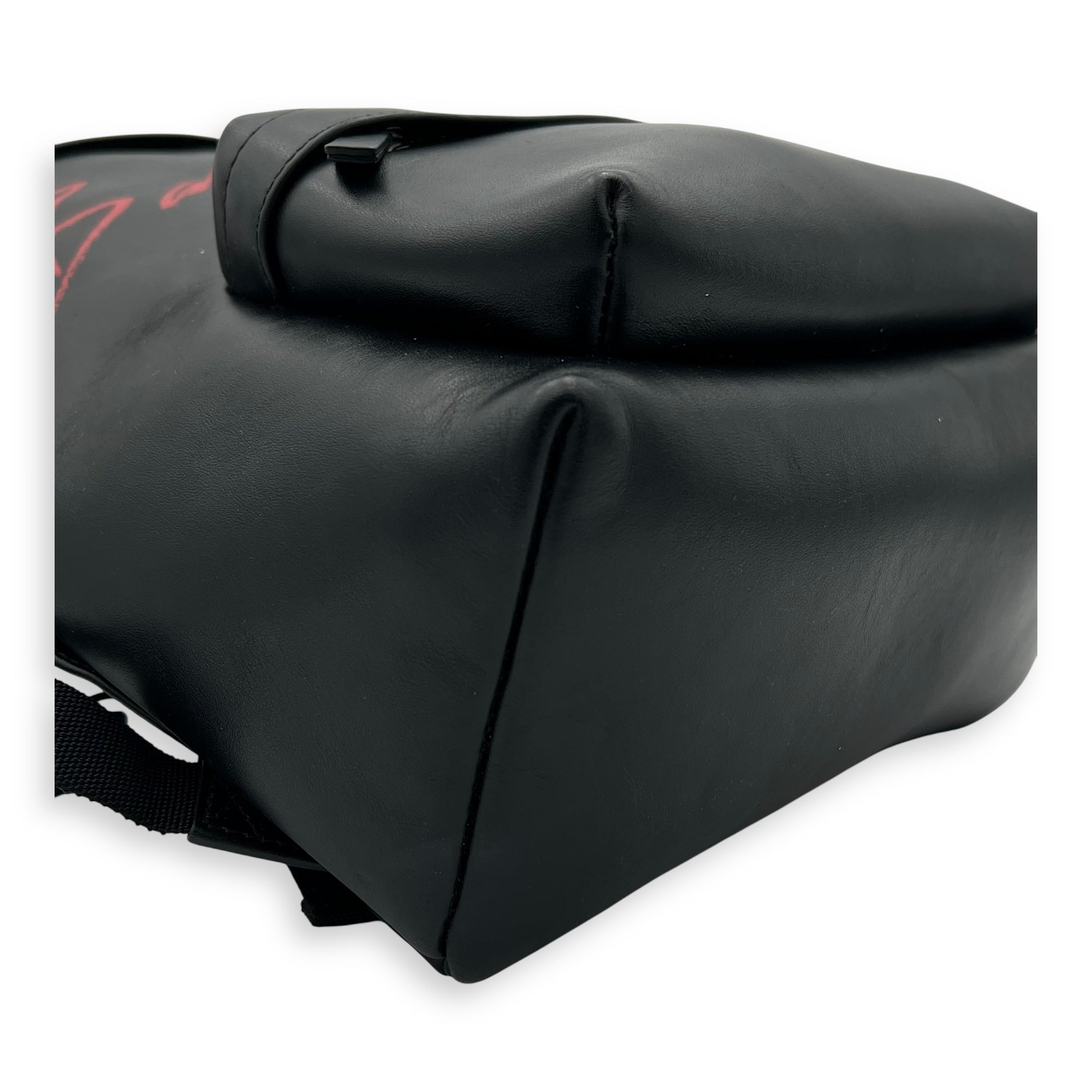 Logo Backpack Black in Calfskin, Silver hardware - Image 10