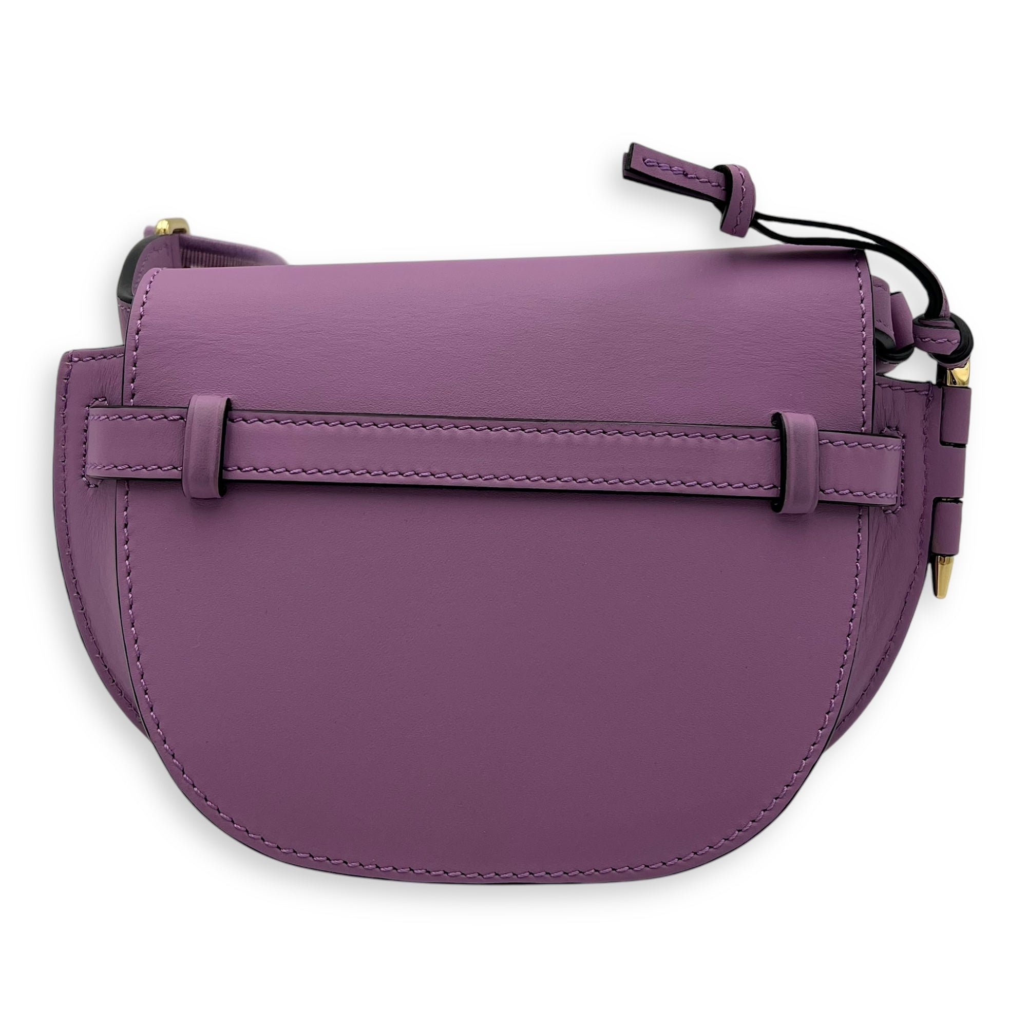 Gate Dual Mini Purple Crossbody Bag in Calfskin, Gold hardware - Image 3