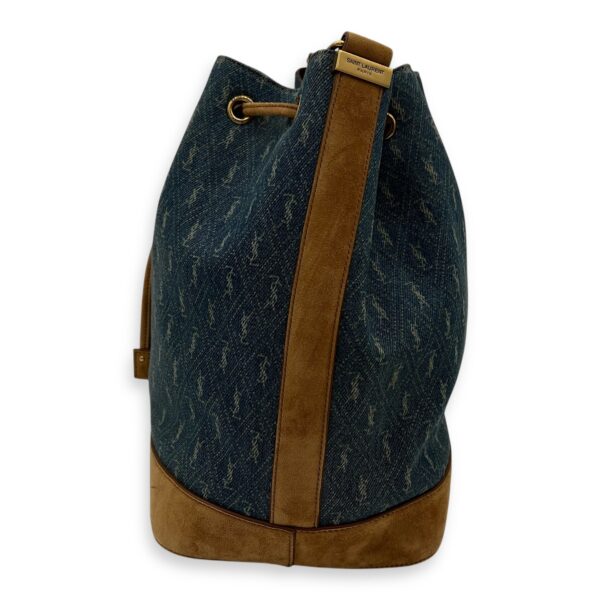 All Over Bucket Bag Blue in Denim, Gold hardware - Image 5