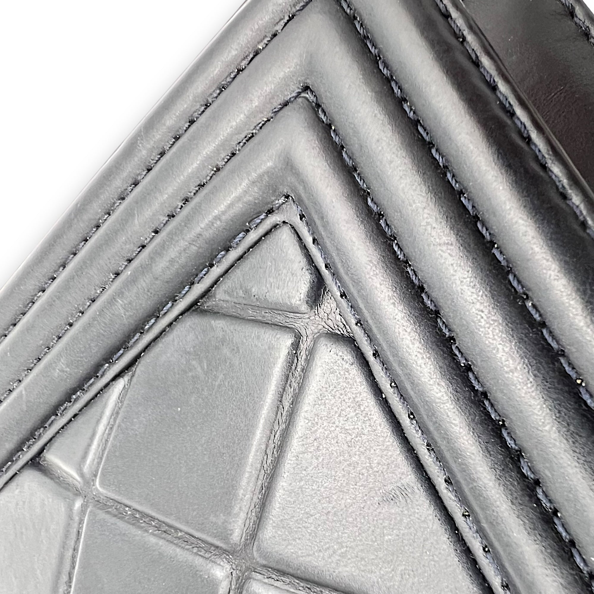 Boy Medium Blue Shoulder Bag in Lambskin, Ruthenium hardware - Image 17