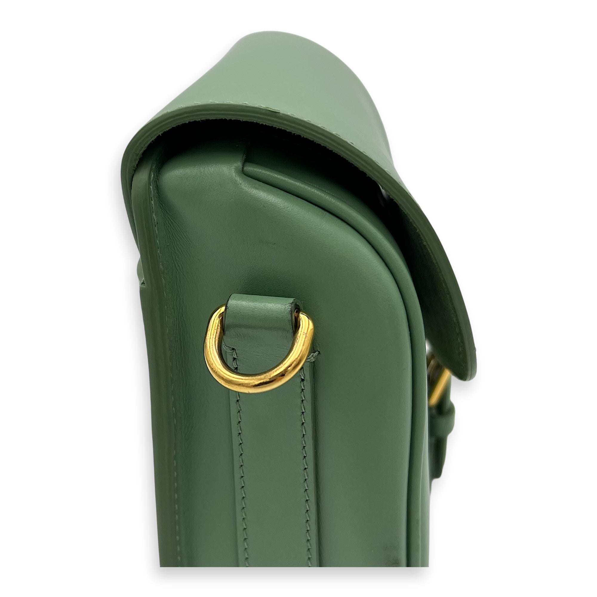 Bobby Crossbody Bag Green in Calfskin, Gold hardware - Image 11