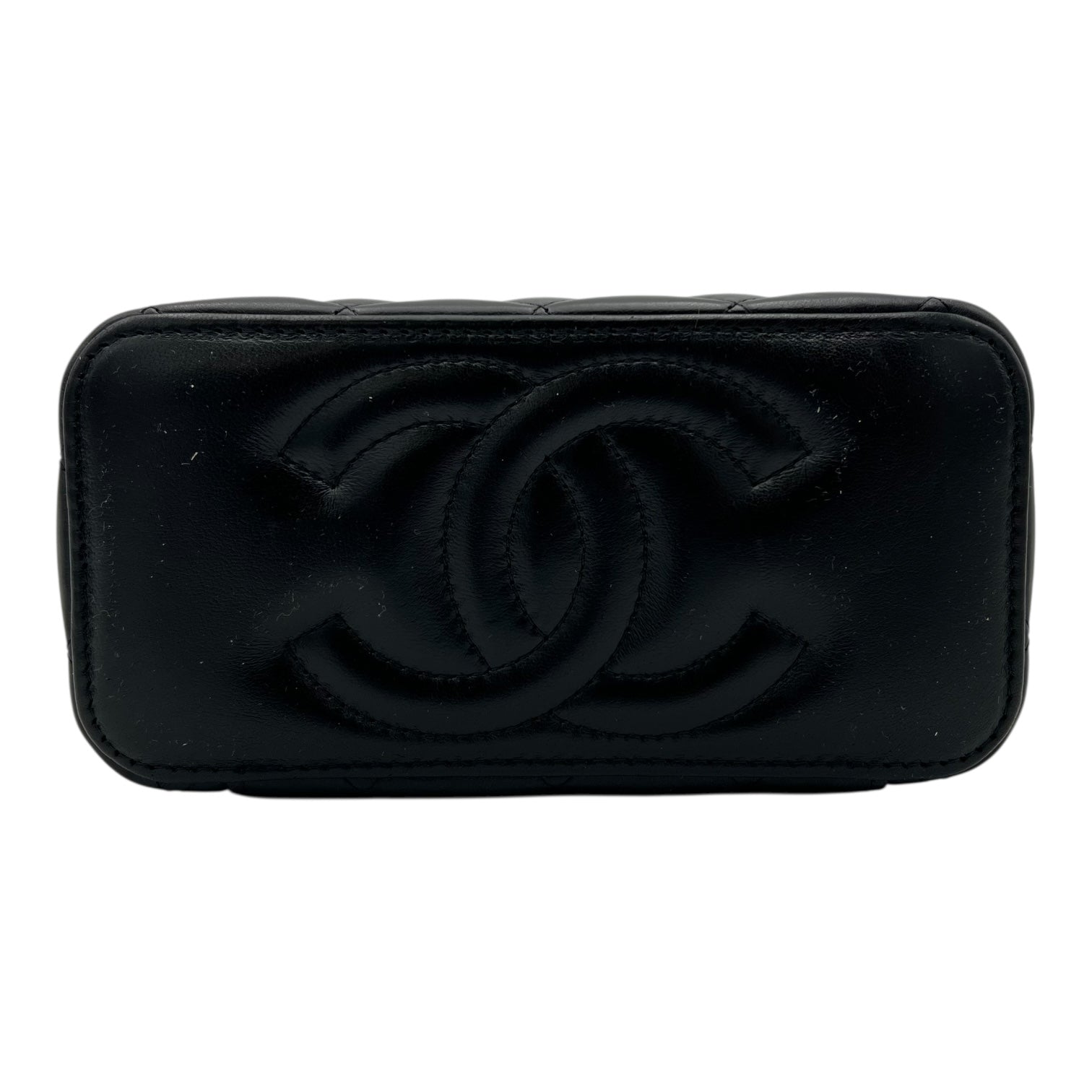 Pearl Crush Vanity Crossbody Bag Black in Lambskin, Gold hardware - Image 6