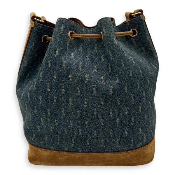 All Over Bucket Bag Blue in Denim, Gold hardware - Image 3