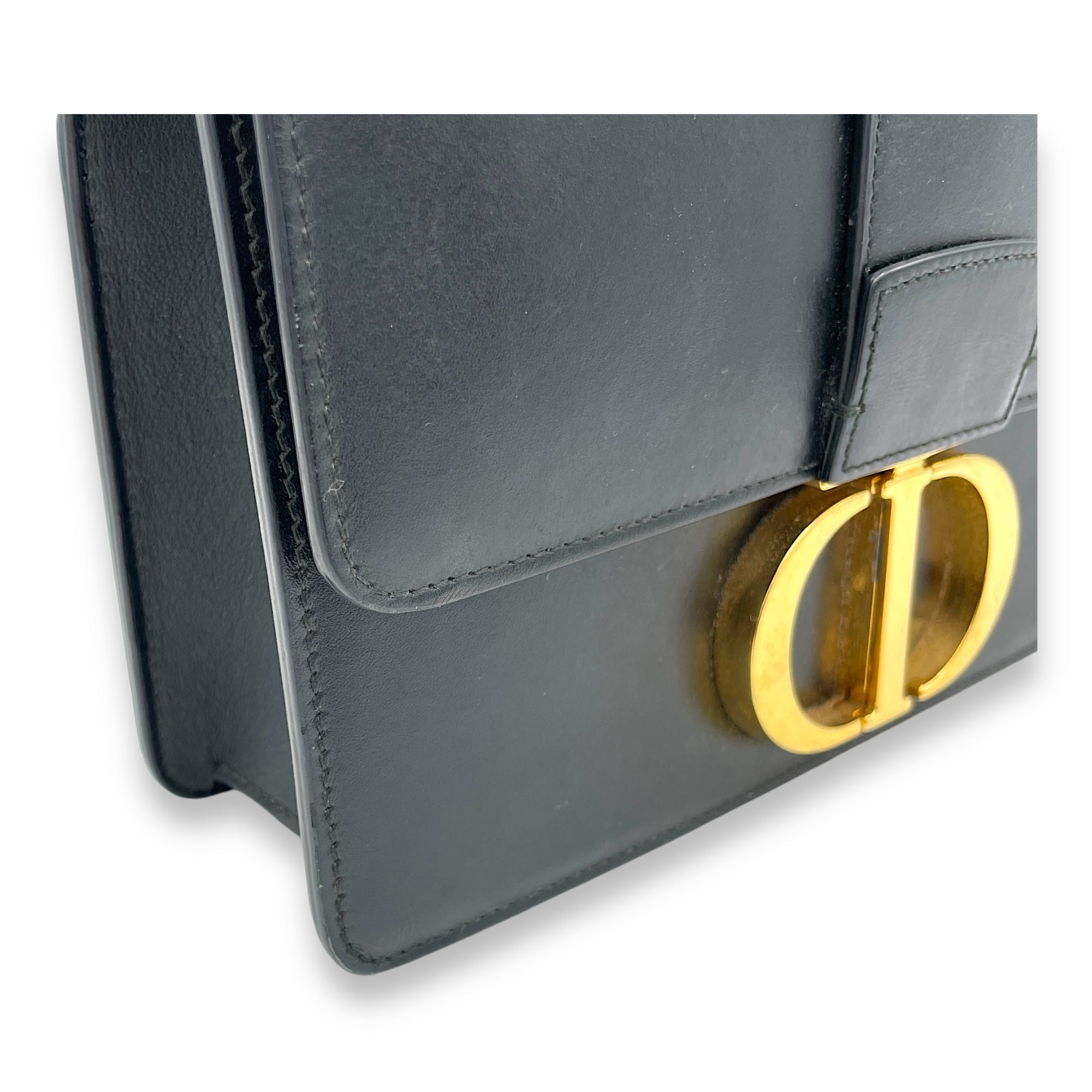 Montaigne Crossbody Bag Black in Calfskin, Gold hardware - Image 11
