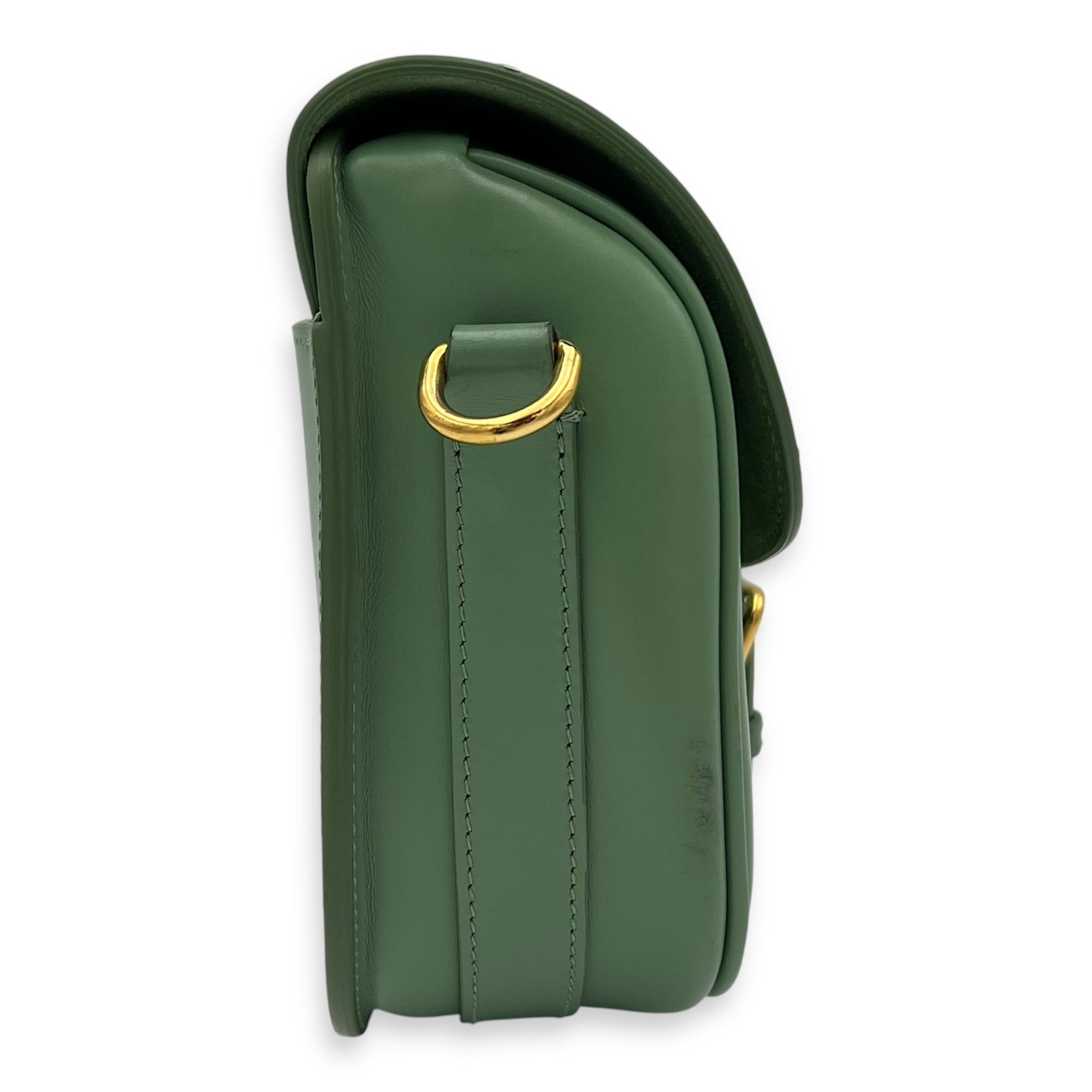 Bobby Crossbody Bag Green in Calfskin, Gold hardware - Image 4